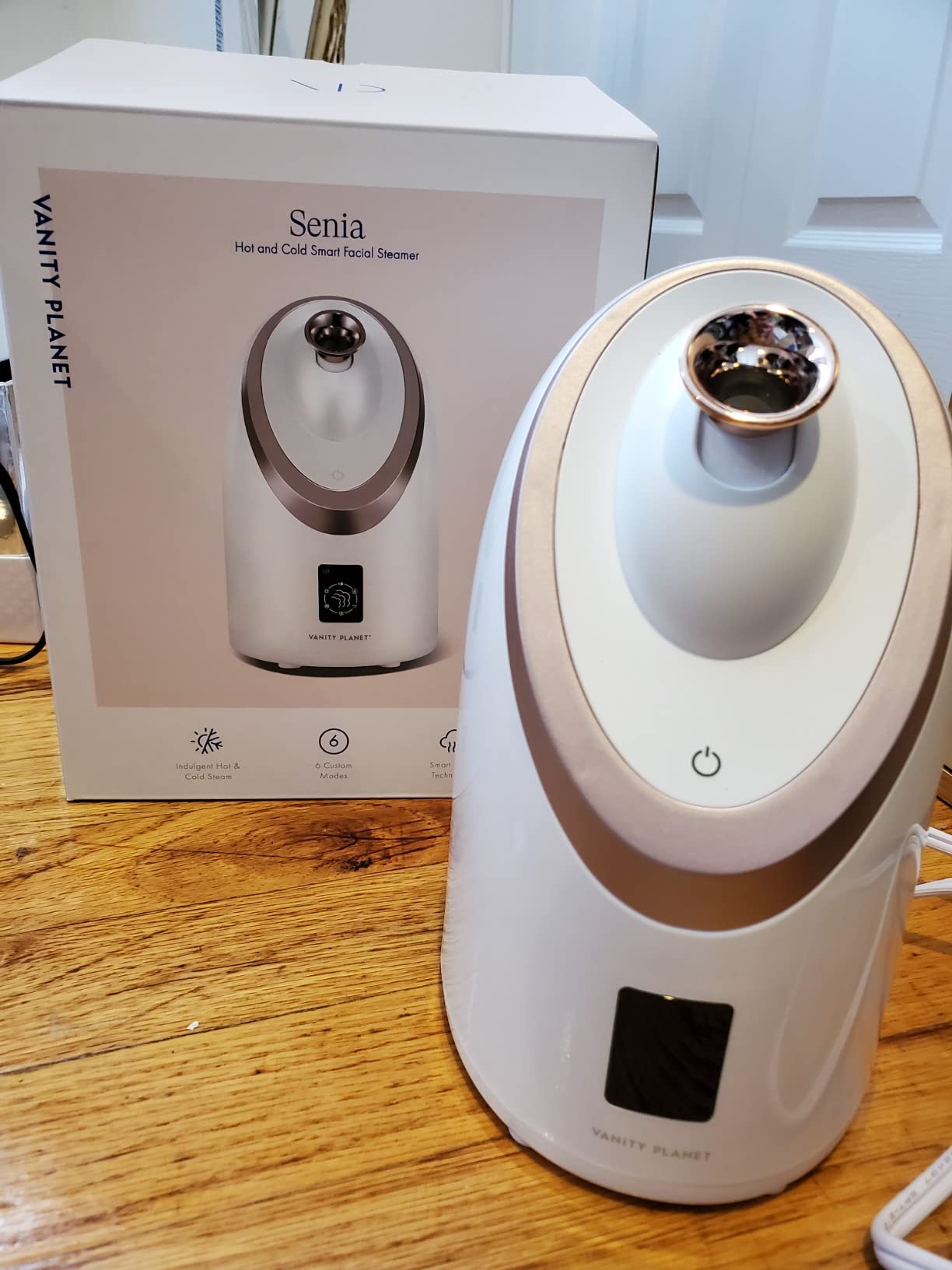Vanity Planet Senia Hot and Cold Facial Steamer - Face Steamer for Facial Deep Cleaning, Aromatherapy, Detoxifying and Moisturizing - Steamer for Face with 6-Mode Smart Steam Technology customer photo 1
