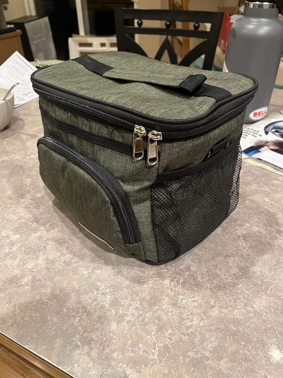 ExtraCharm Insulated Lunch Bag for Women/Men - Reusable Lunch Box for Office Picnic Hiking Beach - Leakproof Cooler Tote Bag Organizer with Adjustable Shoulder Strap for Adults - Black customer photo 1