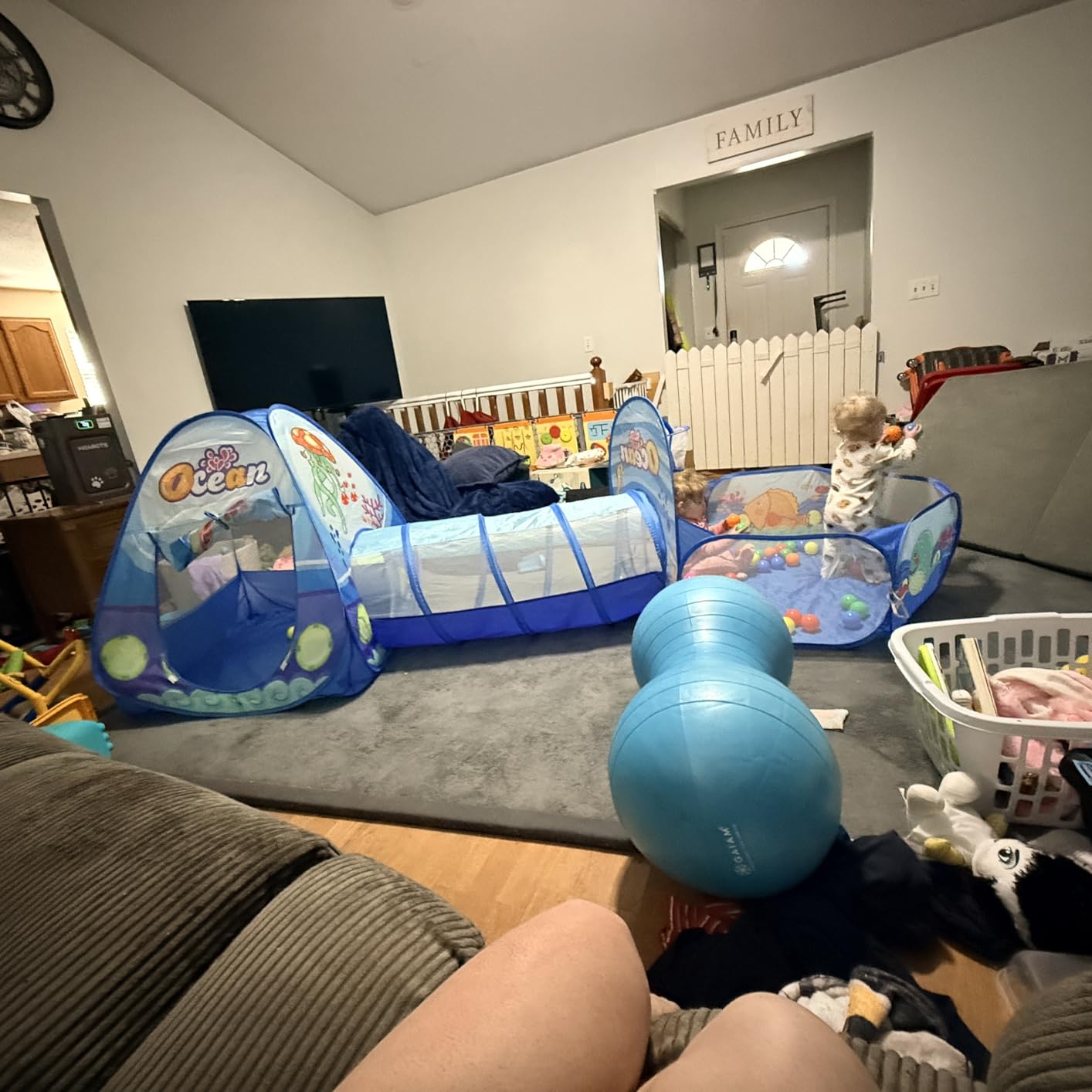 PigPigPen 3 in 1 Kids Play Tent with Tunnel, Ball Pit, Basketball Hoop for Boys & Girls, Toddler Pop Up Playhouse Toy Baby Indoor/Outdoor, Gift Year Old Child (3 Tent) customer photo 2