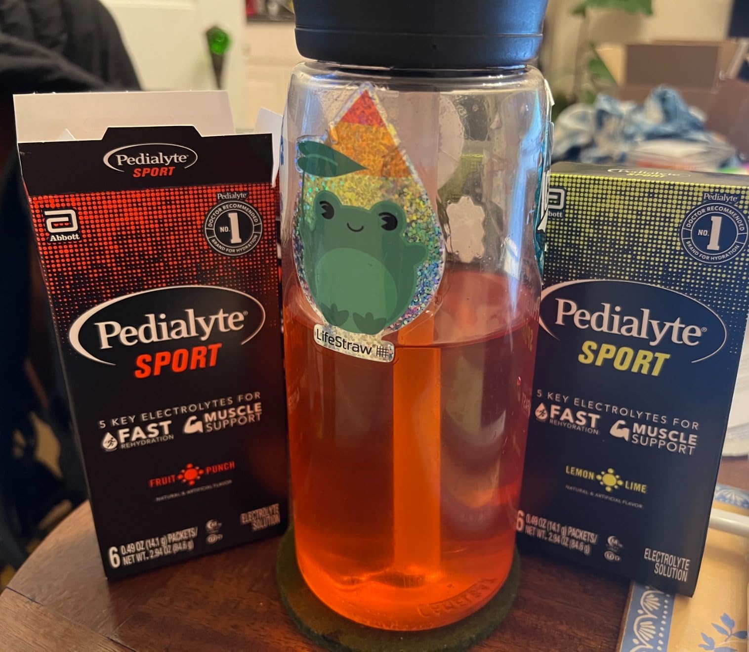 Pedialyte Sport Electrolyte Powder, Fast Hydration with 5 Key Electrolytes for Muscle Support Before, During, & After Exercise, 12 Lemon Lime & 12 Fruit Punch, 0.49-oz Packets (24 Count) customer photo 1