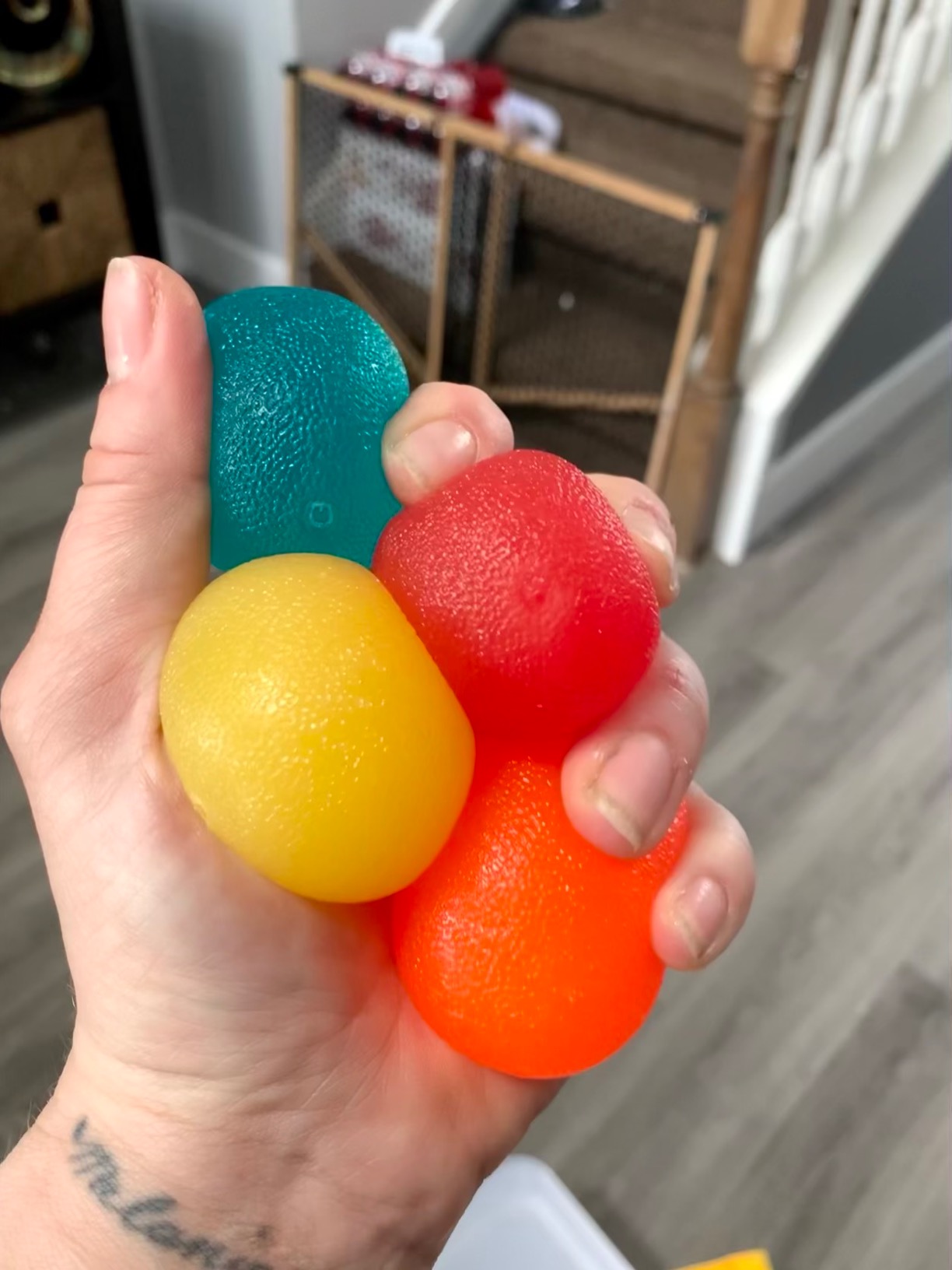 Healthy Seniors Hand Therapy Squeeze Balls – Set of 4 Egg-Shaped Silicone Exercise Balls | 4 Resistance Levels for Arthritis, Carpal Tunnel & Grip Rehab | Includes 16-Exercise Booklet + Video Guide customer photo 1