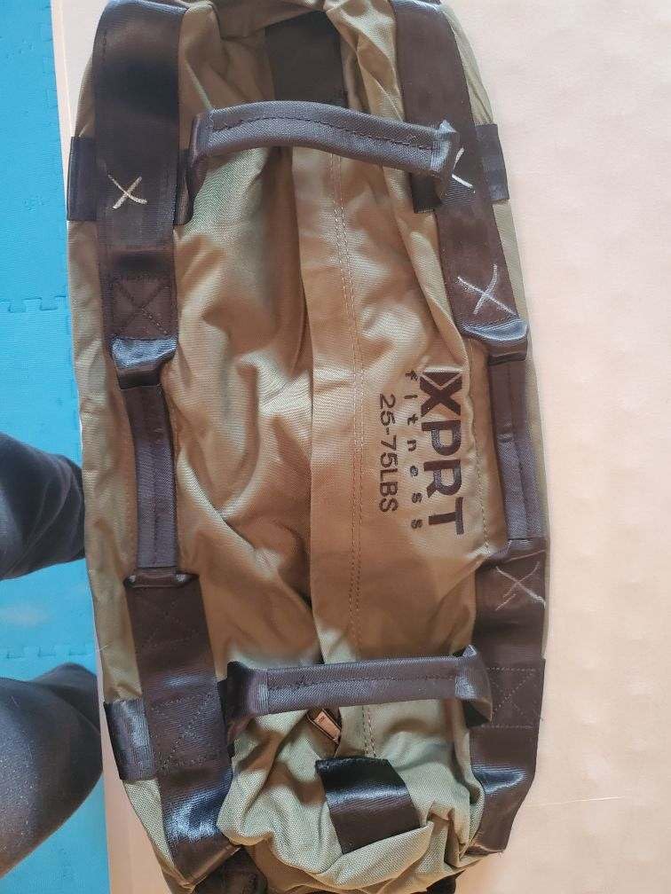 XPRT Fitness Workout Sandbag for Heavy Duty Workout Cross Training 7 Multi-positional Handles - Color Army Green/Black/Camo customer photo 2