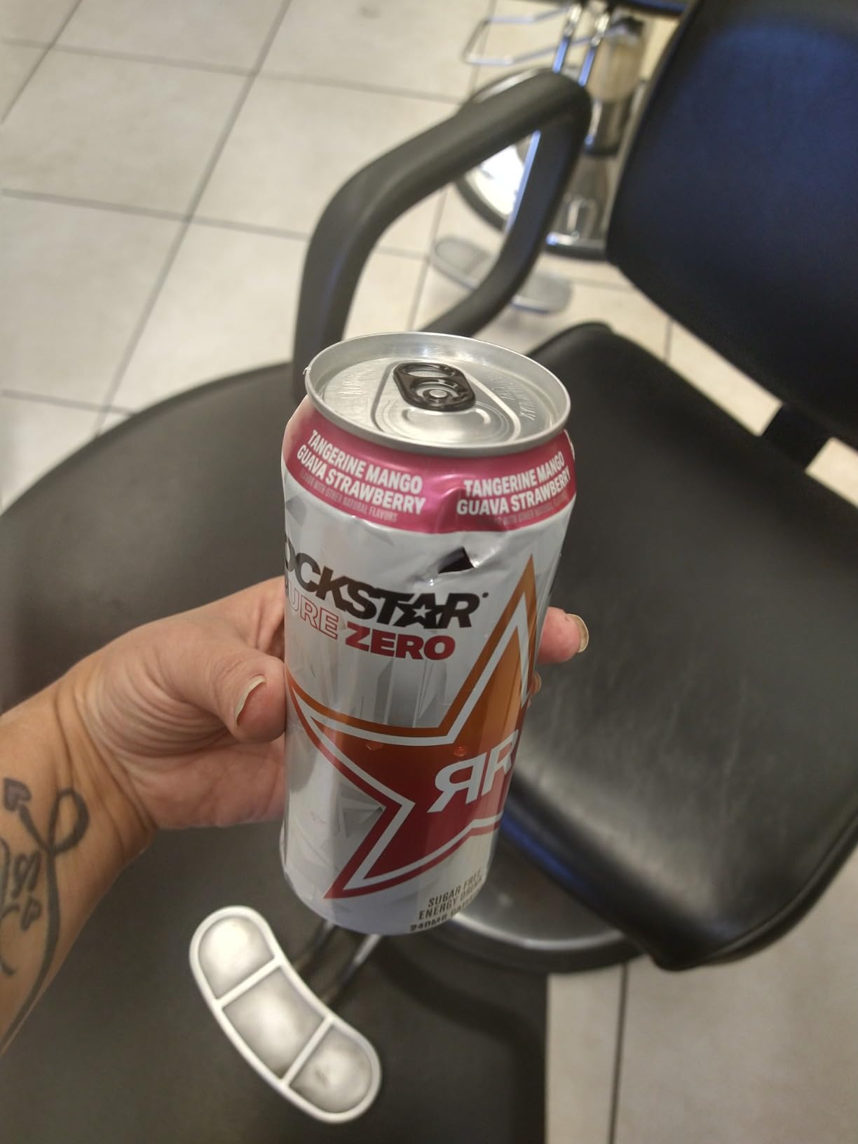 Rockstar Pure Zero Energy Drink, Tangerine Mango Guava Strawberryh, 0 Sugar, with Caffeine and Taurine, 16 Fl Oz (Pack of 12) (Packaging May Vary) customer photo 1