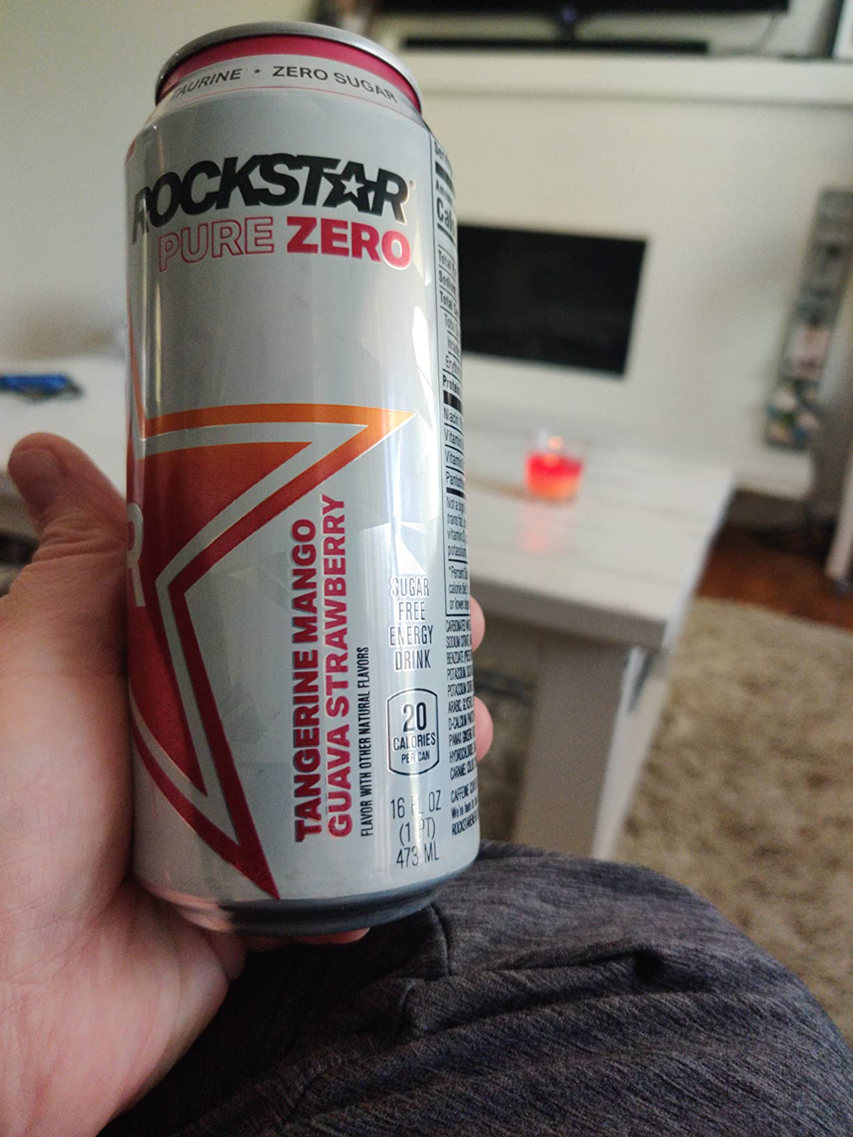 Rockstar Pure Zero Energy Drink, Tangerine Mango Guava Strawberryh, 0 Sugar, with Caffeine and Taurine, 16 Fl Oz (Pack of 12) (Packaging May Vary) customer photo 2