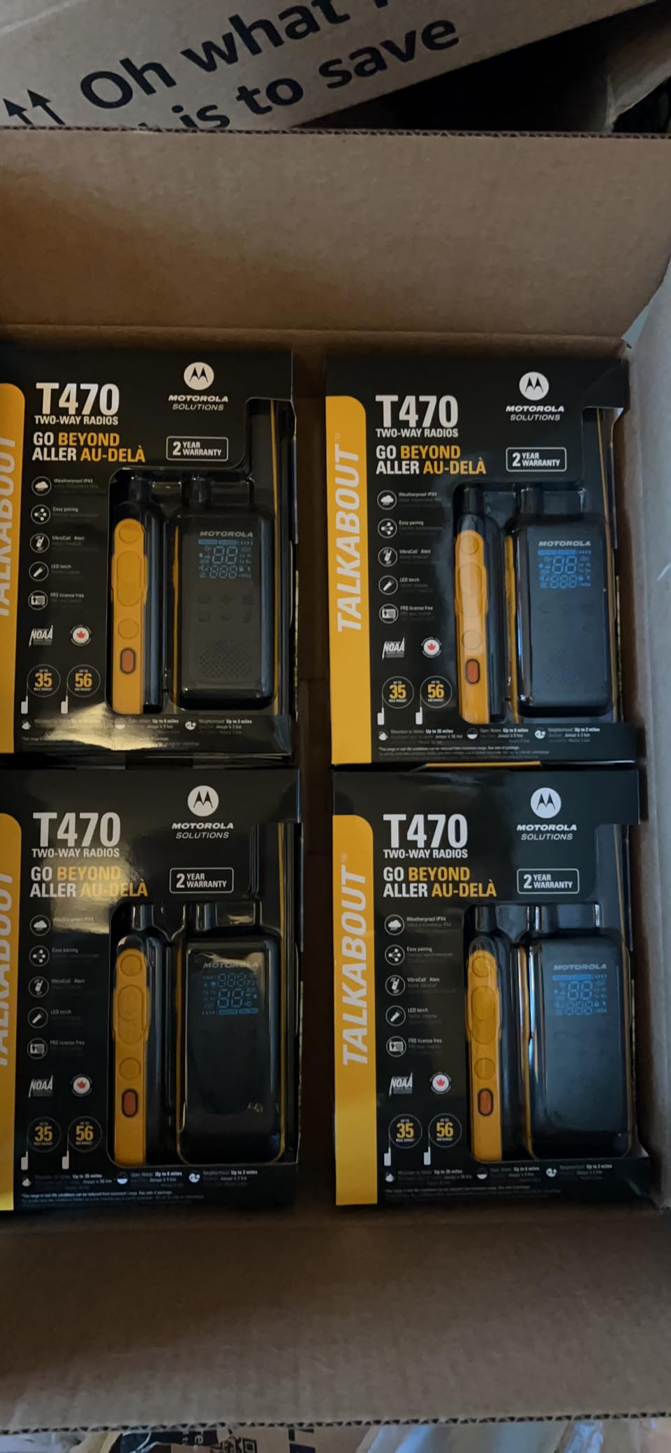Motorola Solutions T470 Two-Way Radio Black W/Yellow Rechargeable Two Pack customer photo 1