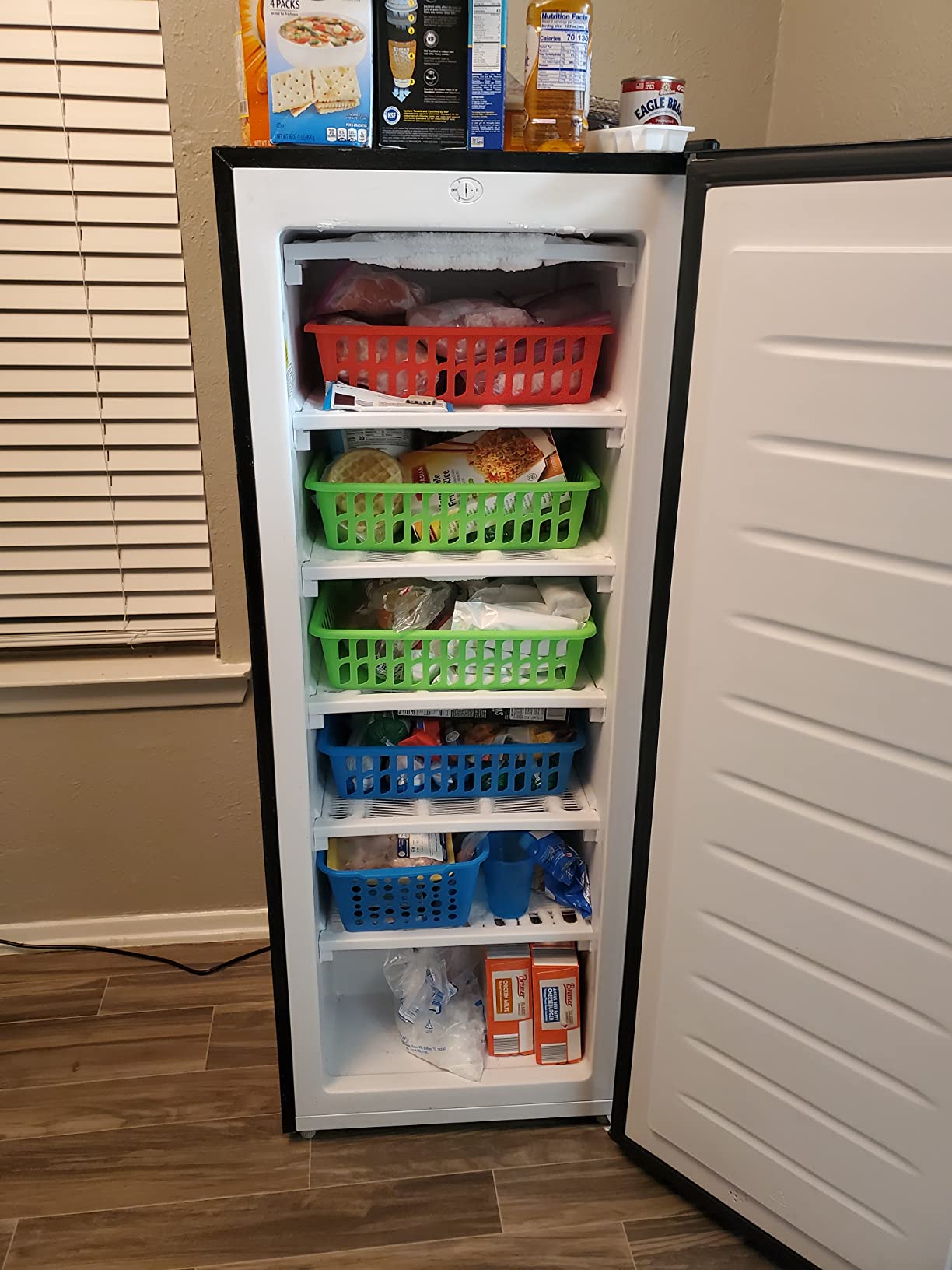Frigidaire Upright Freezer, 6.5 cu. ft., Deep Freeze, Vinyl Coated Metal with Wire Shelving, Compact for Kitchen, RV, Dorm, Cabin, and Trailer, Platinum Design Series, Silver - 21D x 23W x 56H customer photo 2