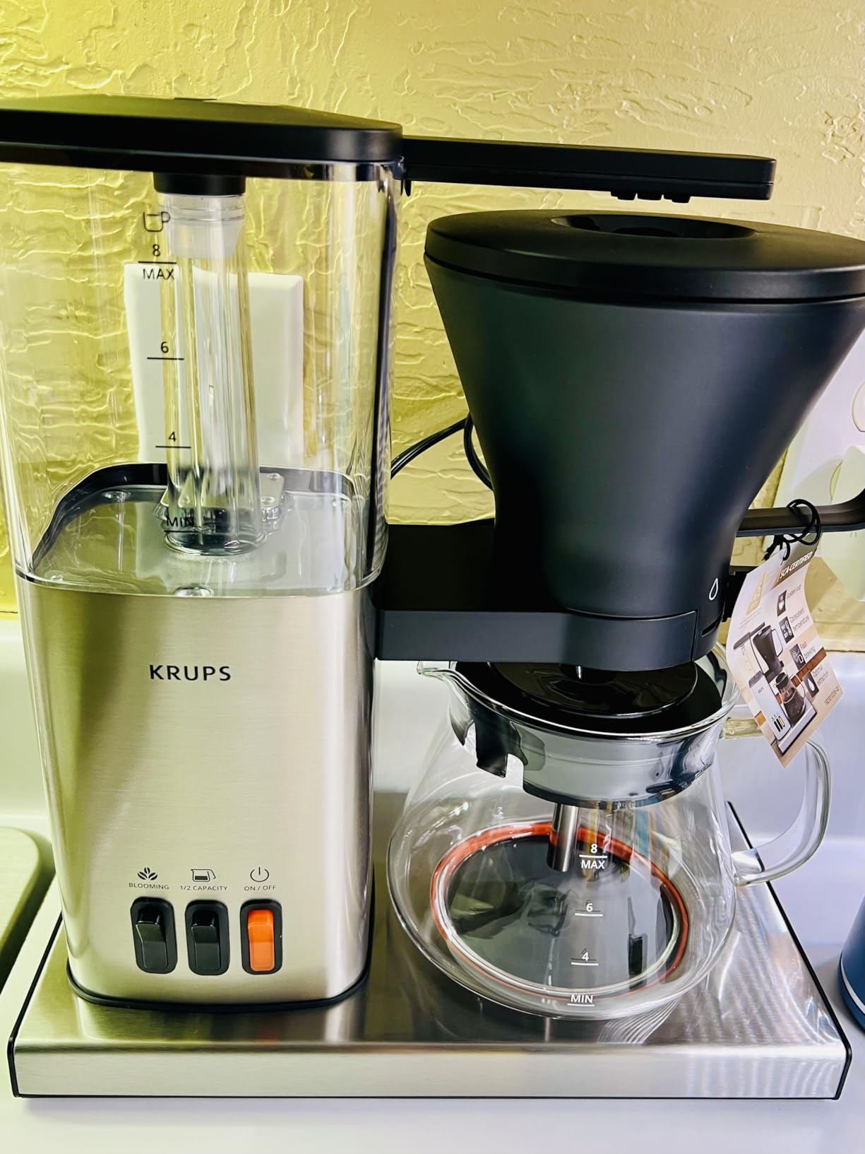 KRUPS Coffee Maker 10 Cups Simply Brew Stainless Steel Drip Coffee Maker, 900 Watts Coffee Filter, Drip Free, Dishwasher Safe Pot , Black & Silver customer photo 2