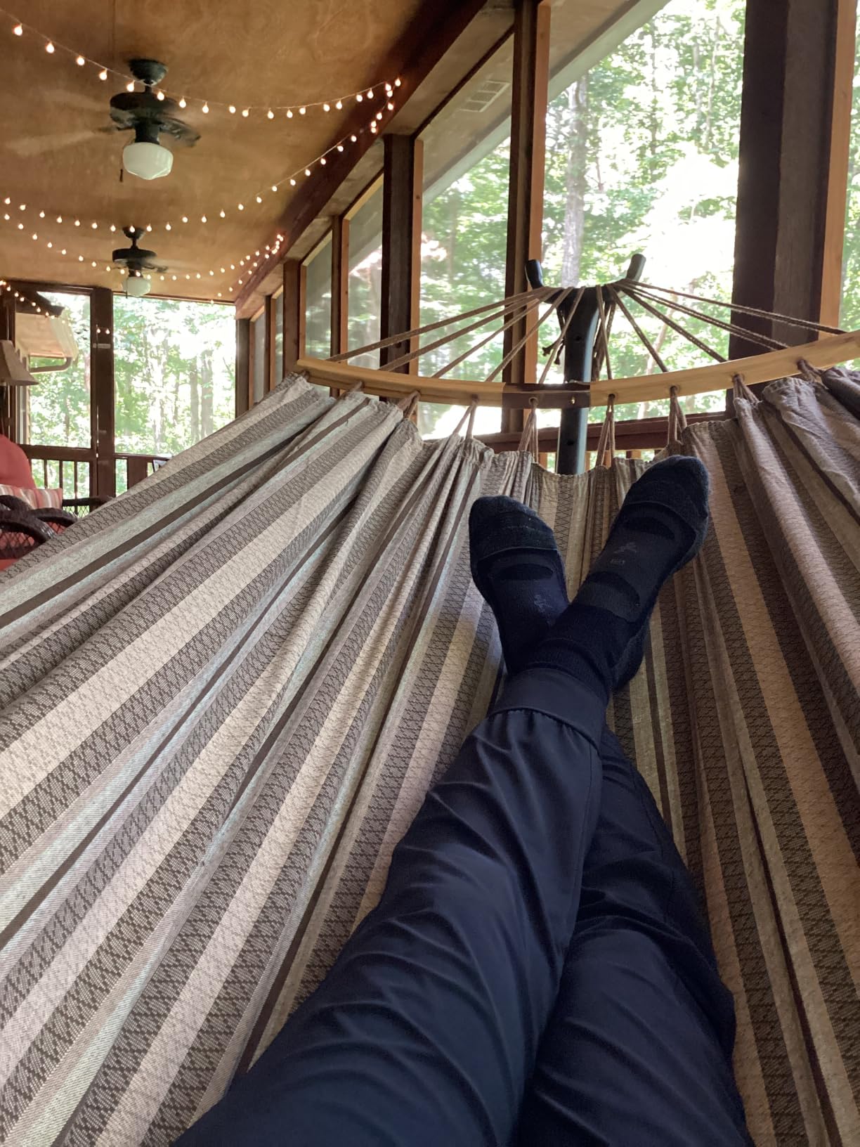 SUNCREAT Hammocks Double Hammock with Curved Spreader Bar, Blue customer photo 1