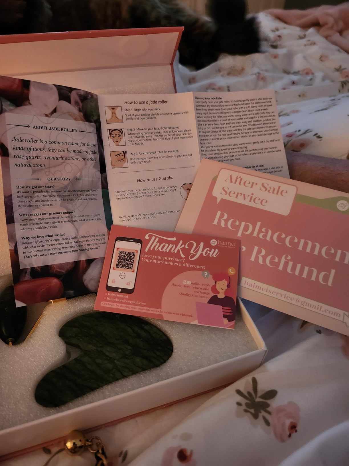 BAIMEI IcyMe Gua Sha & Jade Roller Set for Facial Sculpting and Relaxation customer photo 2