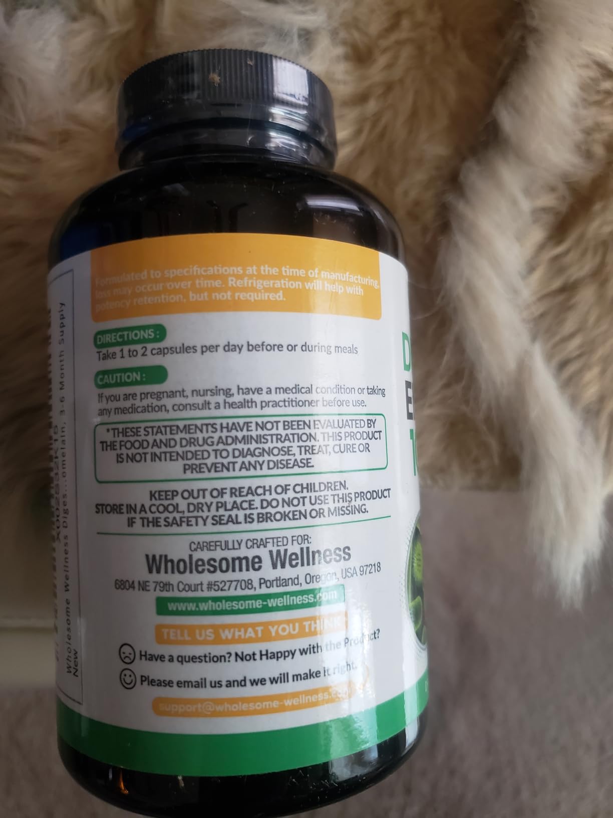 Wholesome Wellness Digestive Enzymes 1000MG Plus Prebiotics & Probiotics Supplement, 180 Capsules, Organic Plant-Based Vegan Formula for Digestion & Lactose with Amylase & Bromelain,3-6 Months Supply customer photo 1