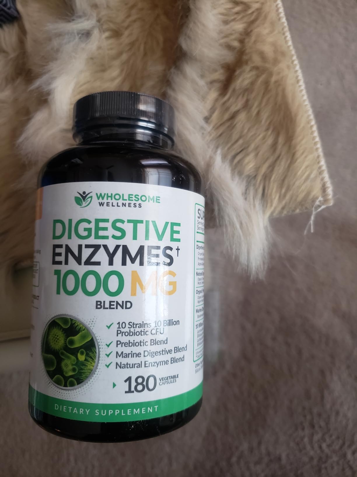 Wholesome Wellness Digestive Enzymes 1000MG Plus Prebiotics & Probiotics Supplement, 180 Capsules, Organic Plant-Based Vegan Formula for Digestion & Lactose with Amylase & Bromelain,3-6 Months Supply customer photo 2
