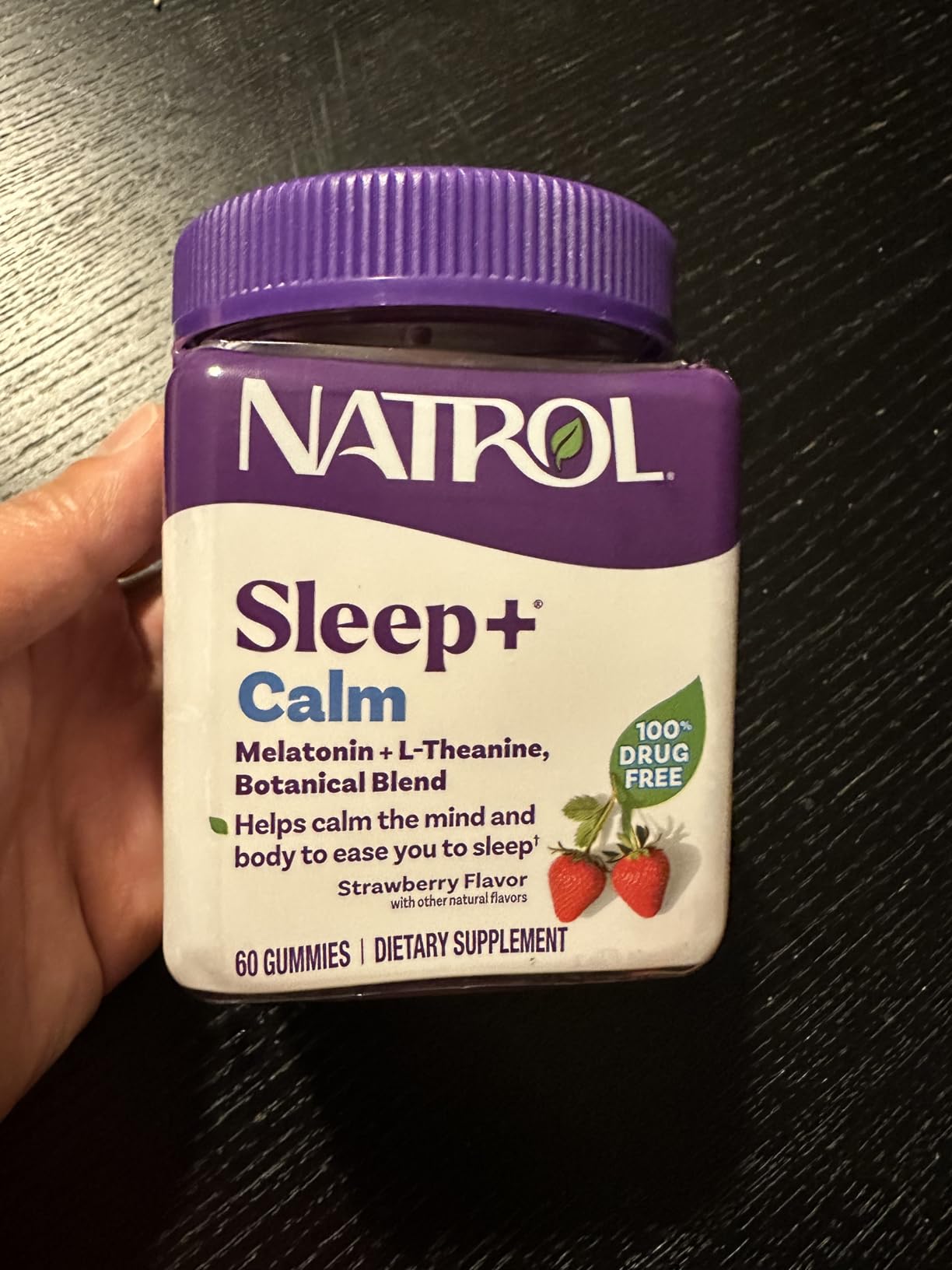 Natrol Sleep+ Calm Adults, Melatonin, L-Theanine, Strawberry, 60 Gummies customer photo 1