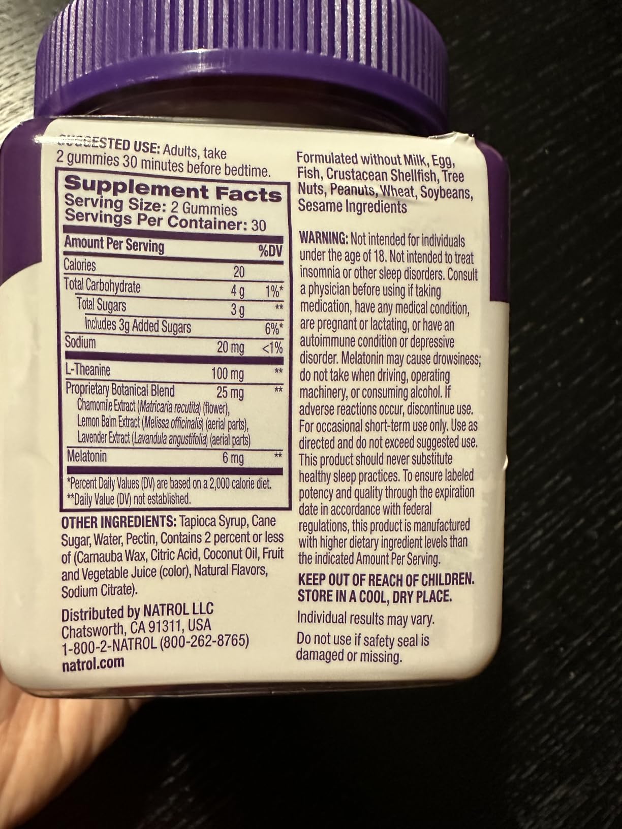 Natrol Sleep+ Calm Adults, Melatonin, L-Theanine, Strawberry, 60 Gummies customer photo 2