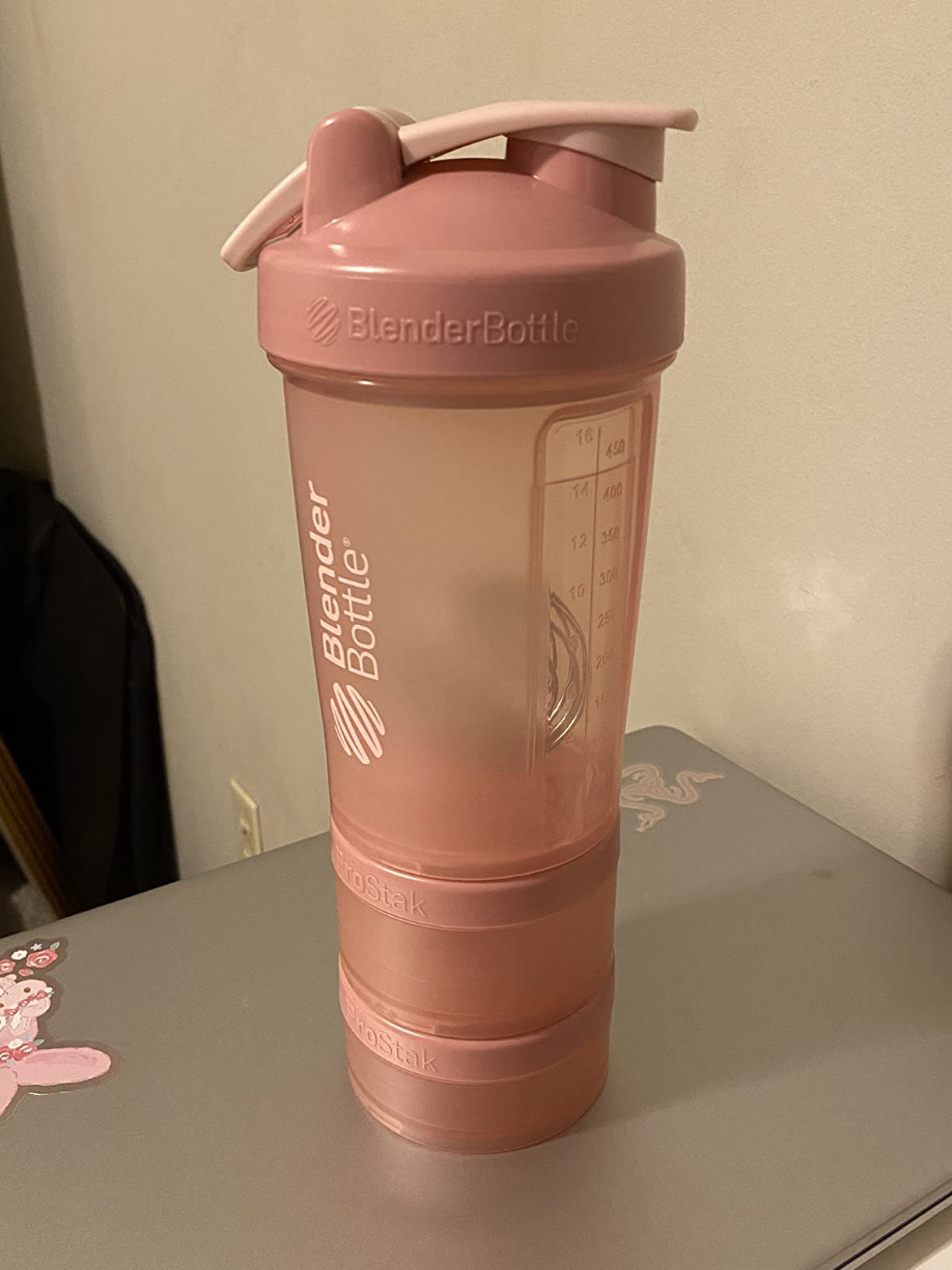 BlenderBottle ProStak Plastic Pill Organizer and Storage 22 oz Smoke Grey customer photo 2