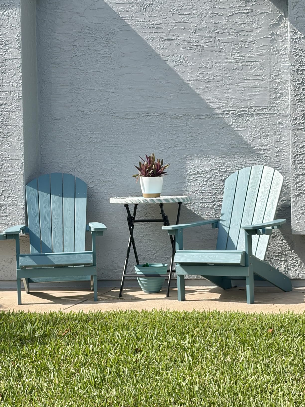 YEFU Adirondack Chair with Cup Holder, All-Weather Outdoor Chair, Blue customer photo 1