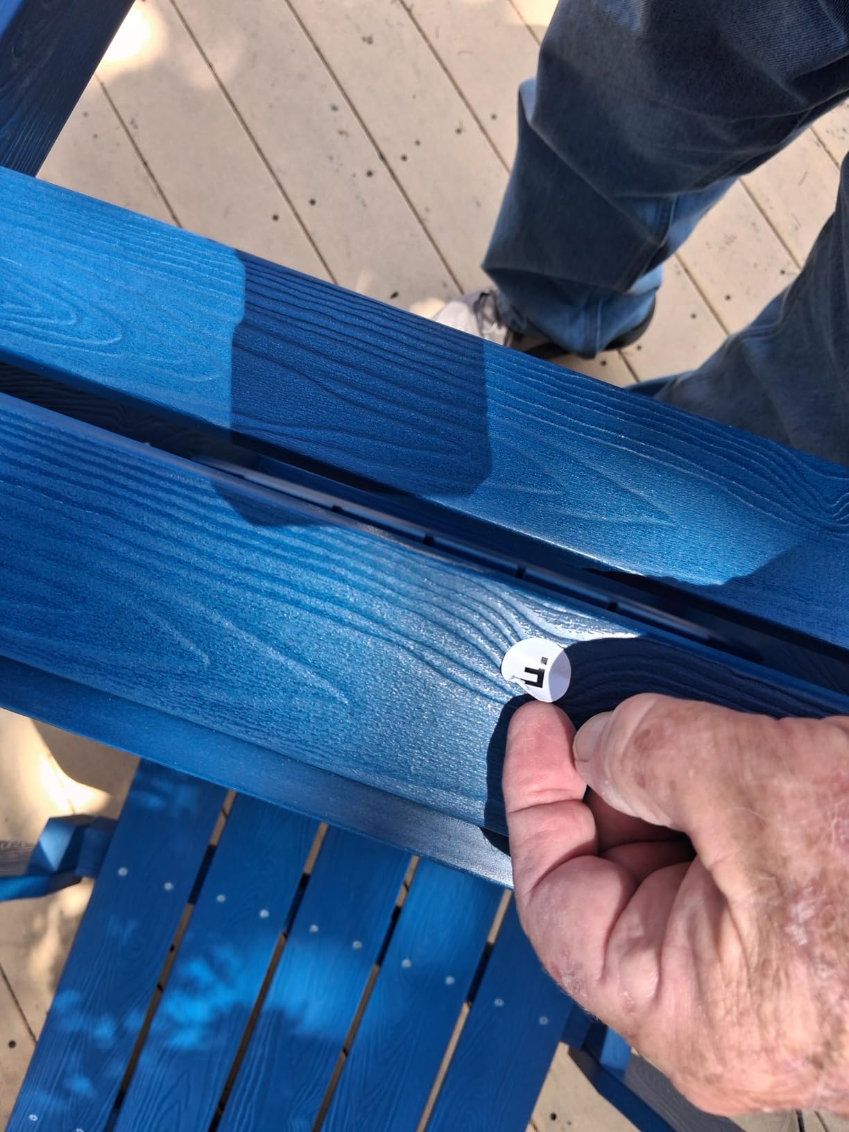 YEFU Adirondack Chair with Cup Holder, All-Weather Outdoor Chair, Blue customer photo 2