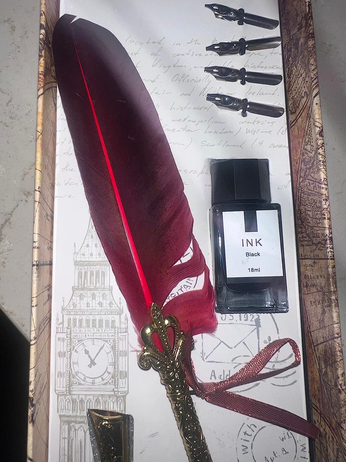 Lagarto Feather Pen and Ink Set, 11.4