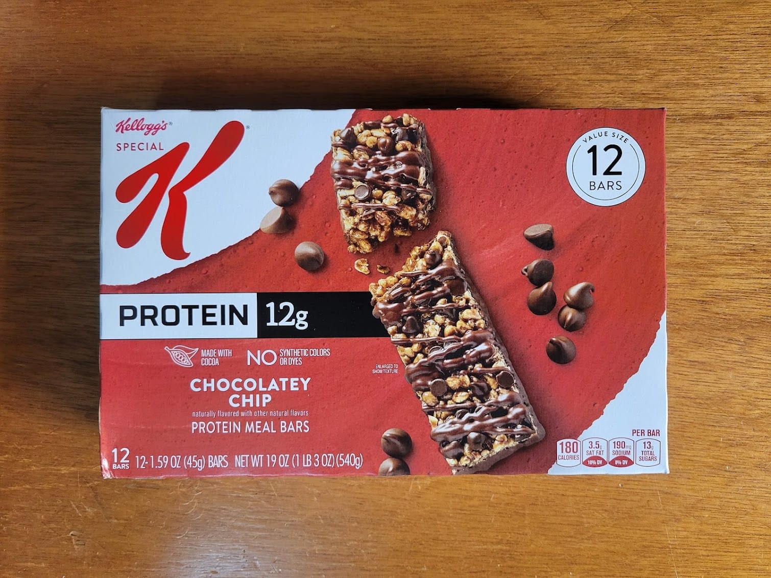 Special K Bar Protein Meal Bars, 12g Protein Snacks, Meal Replacement, Chocolatey Chip Cookie Dough, 19oz Box (12 Bars) customer photo 1