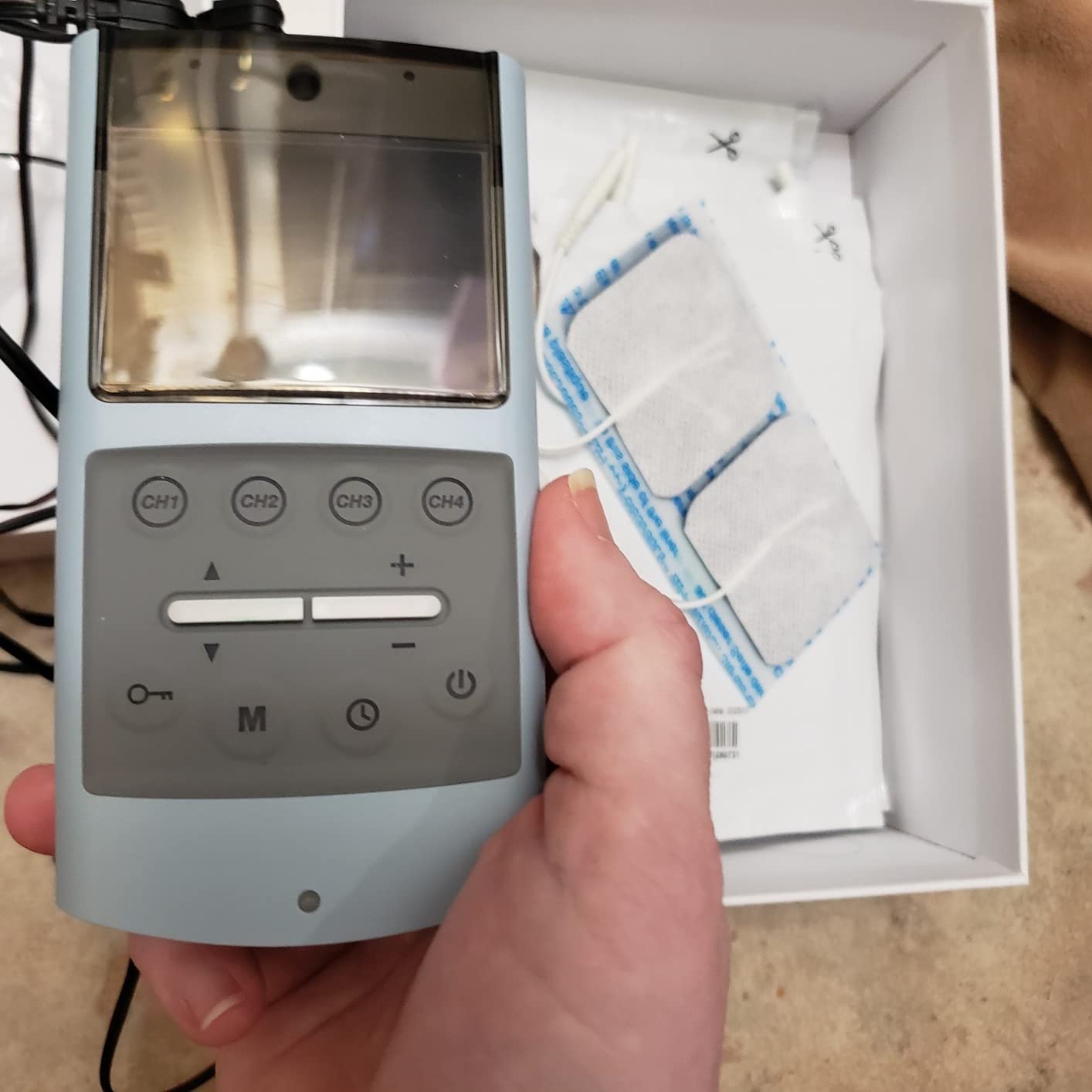 iStim TENS EMS Muscle Stimulator, EV-906 for Pain Relief and Muscle Strengthening, Japanese Gelled Electrodes Included customer photo 2