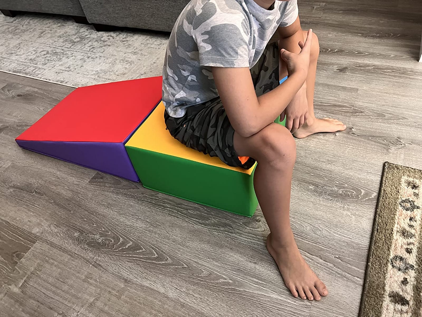 Play22 Soft Climbing Toys for Toddlers Indoor - 5 PC Baby Foam Climbing Blocks, PU Leather Gym Climb and Crawl Play Set Waterproof and Easy to Clean customer photo 1