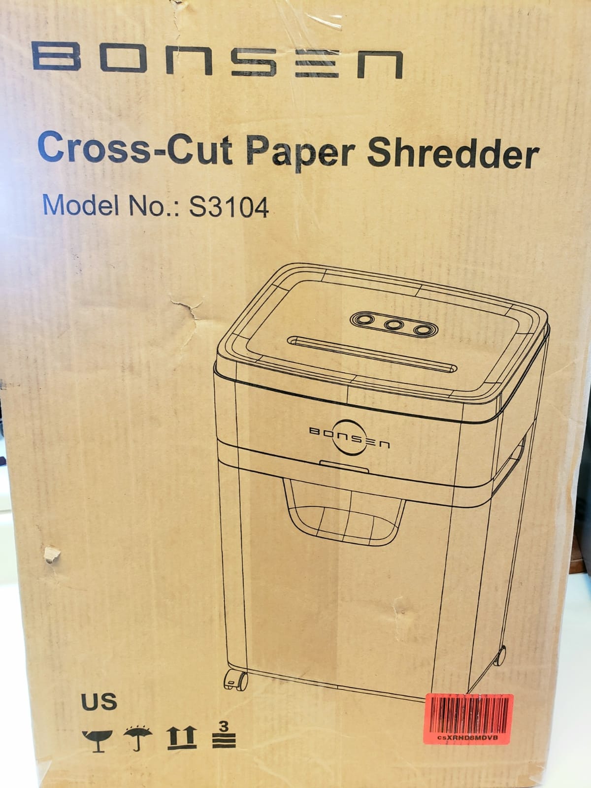 BONSEN 20-Sheet Cross-Cut P-4 High Security Heavy Duty Paper Shredder | 60-Min Nonstop, Jam-Proof, 60dB Ultra-Quiet, 6.6Gal Pullout Bin with Casters, Commercial-Grade Shredder for Home Office S3104 customer photo 1
