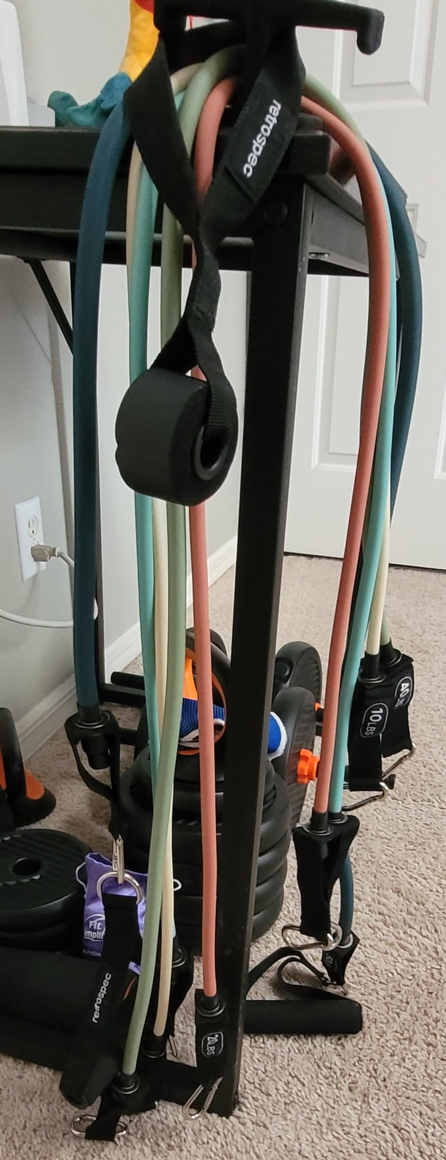 Retrospec Train Resistance Bands Set for Working Out - 5 Stackable Bands, Handles & Door Anchor - Portable Fitness Equipment for Physical Therapy & Yoga Includes Carry Bag customer photo 2