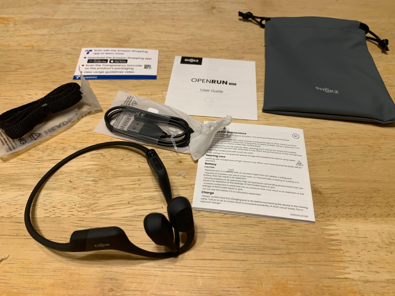SHOKZ OpenRun Bone Conduction Open-Ear Bluetooth Sport Headphones, Black customer photo 1