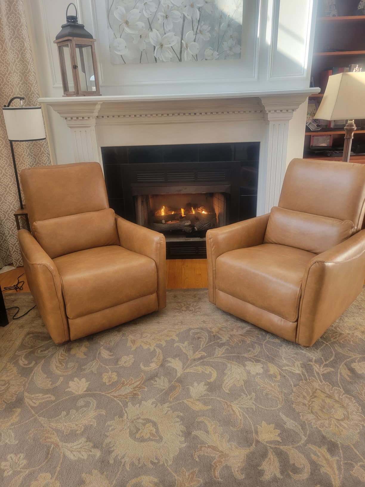 CHITA Power Recliner Chair, Swivel Nursery Glider, Medium, Cognac Brown customer photo 1