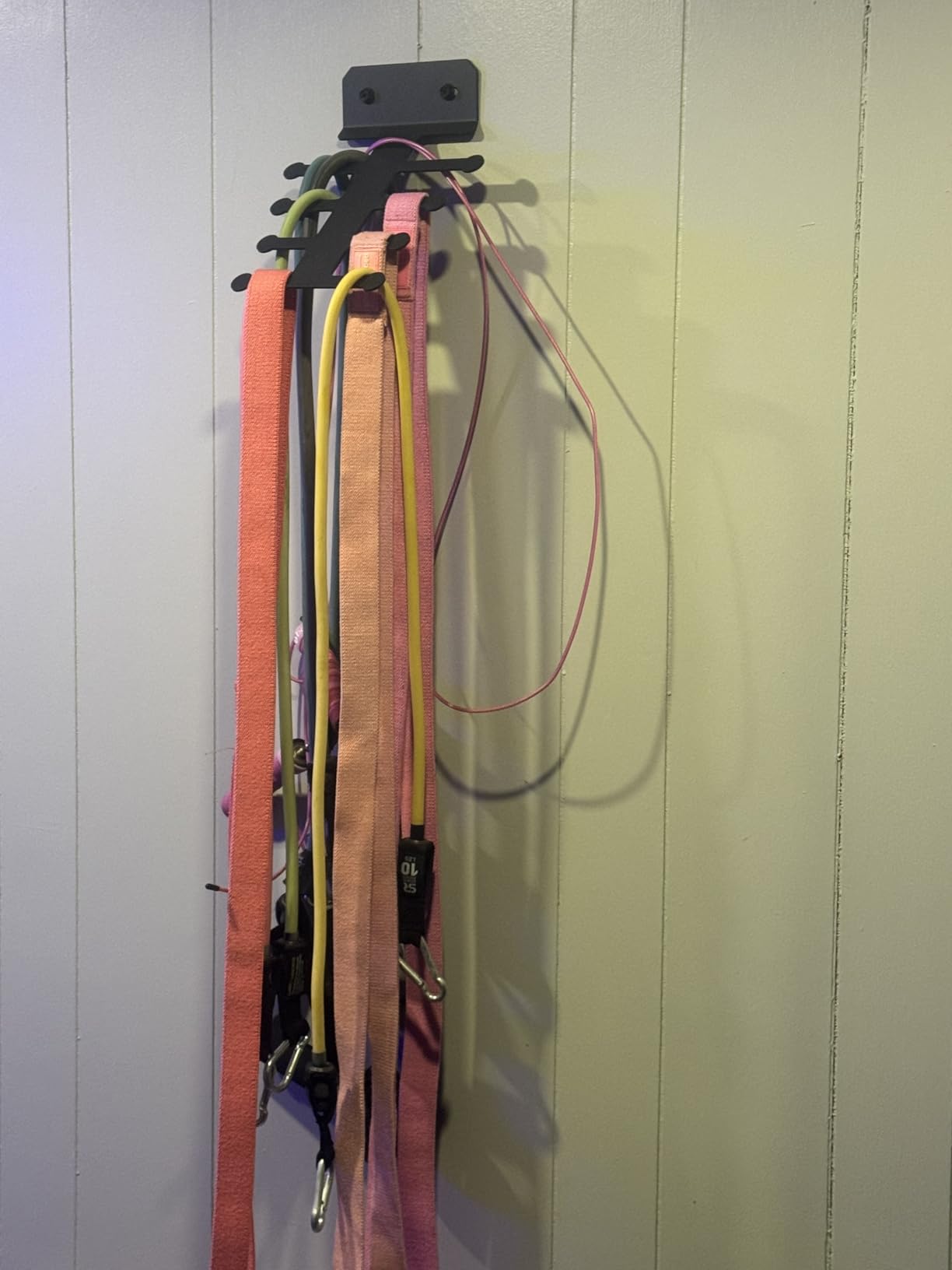 Resistance Rack Band Storage Hanger Gym Equipment Organizer Pull Up Bands Jump Ropes, Storage Rack for Home Gym customer photo 2