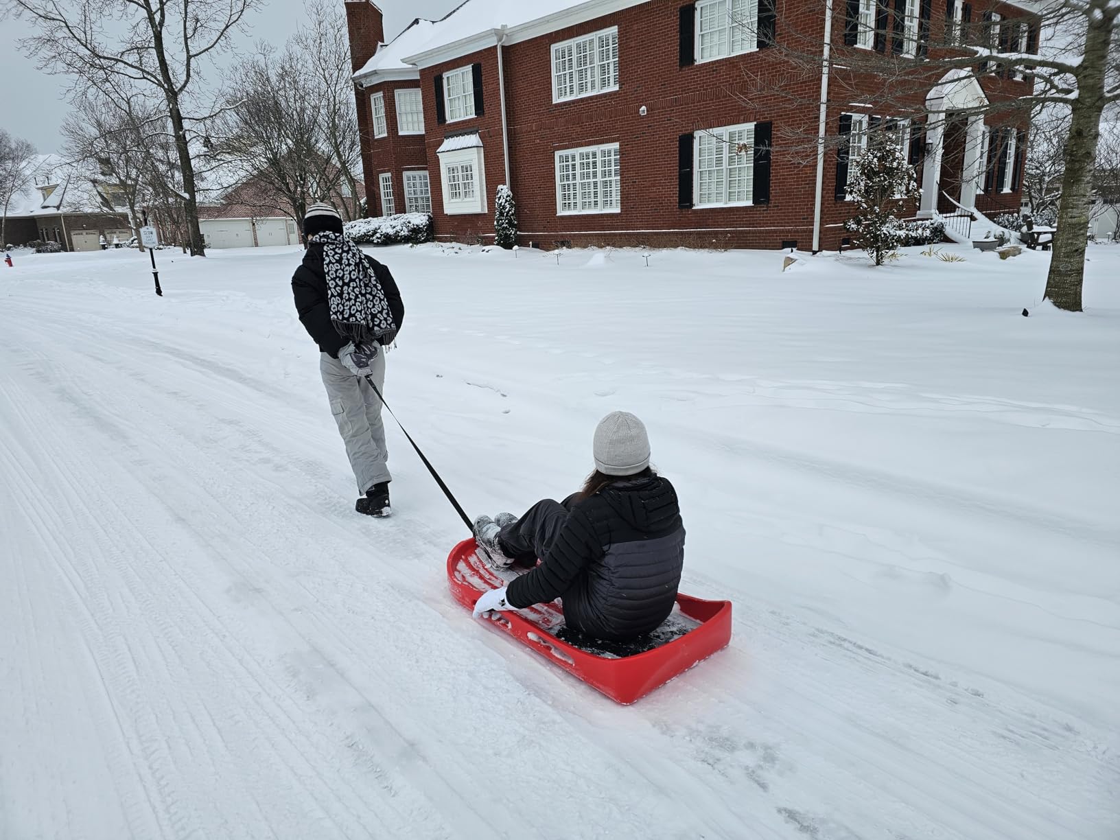 GoSports 2 Person Premium Snow Sled - Choose Red or Blue - Double Walled Construction, Pull Strap and Padded Seat customer photo 2