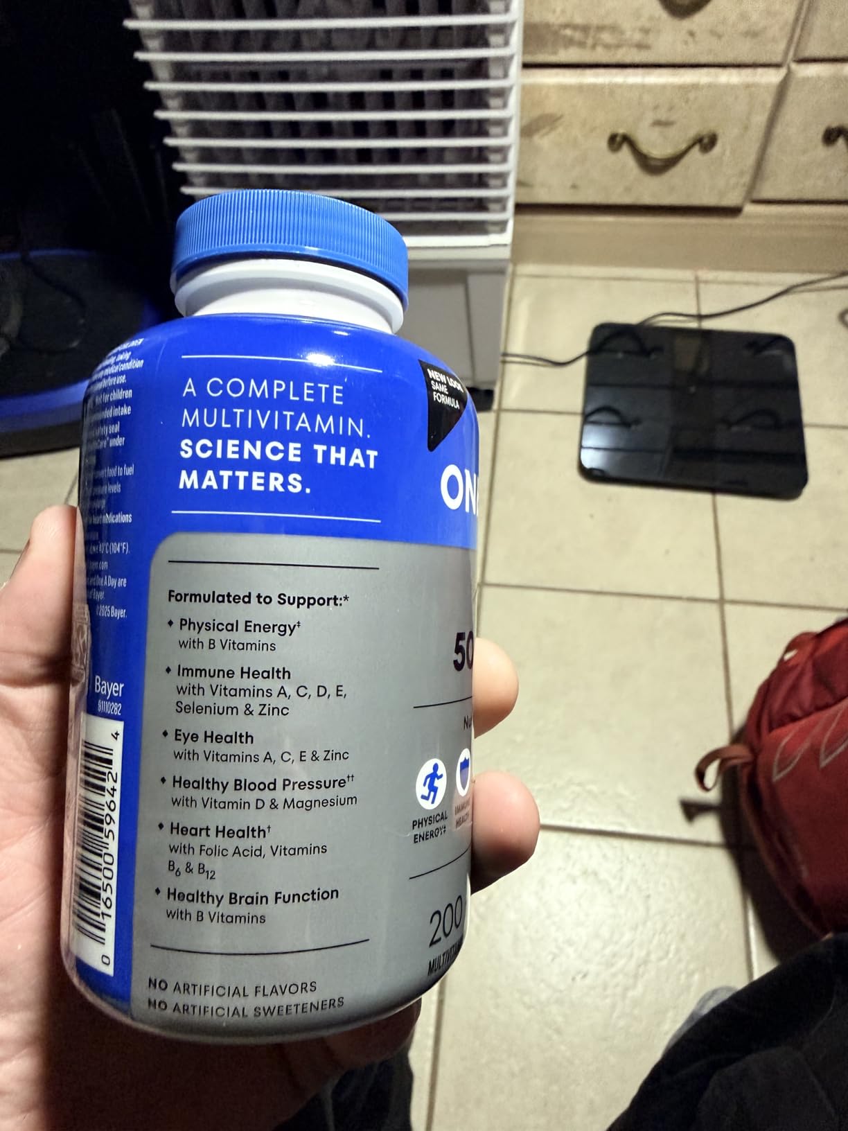 One A Day Men’s 50+ Healthy Advantage Multivitamin, Multivitamin for Men with Vitamins A, C, E, B6, B12, Calcium and Vitamin D, Tablet, 200 Count (Pack of 1) customer photo 2