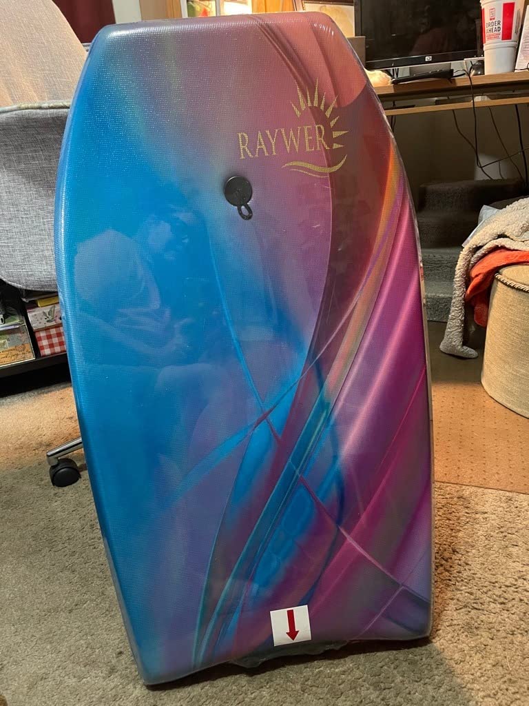 Body Board Lightweight with EPS Core, HDPE Slick Bottom, Leash & Adjustable Wrist Rope, Great Surfing for Kids and Adults customer photo 2