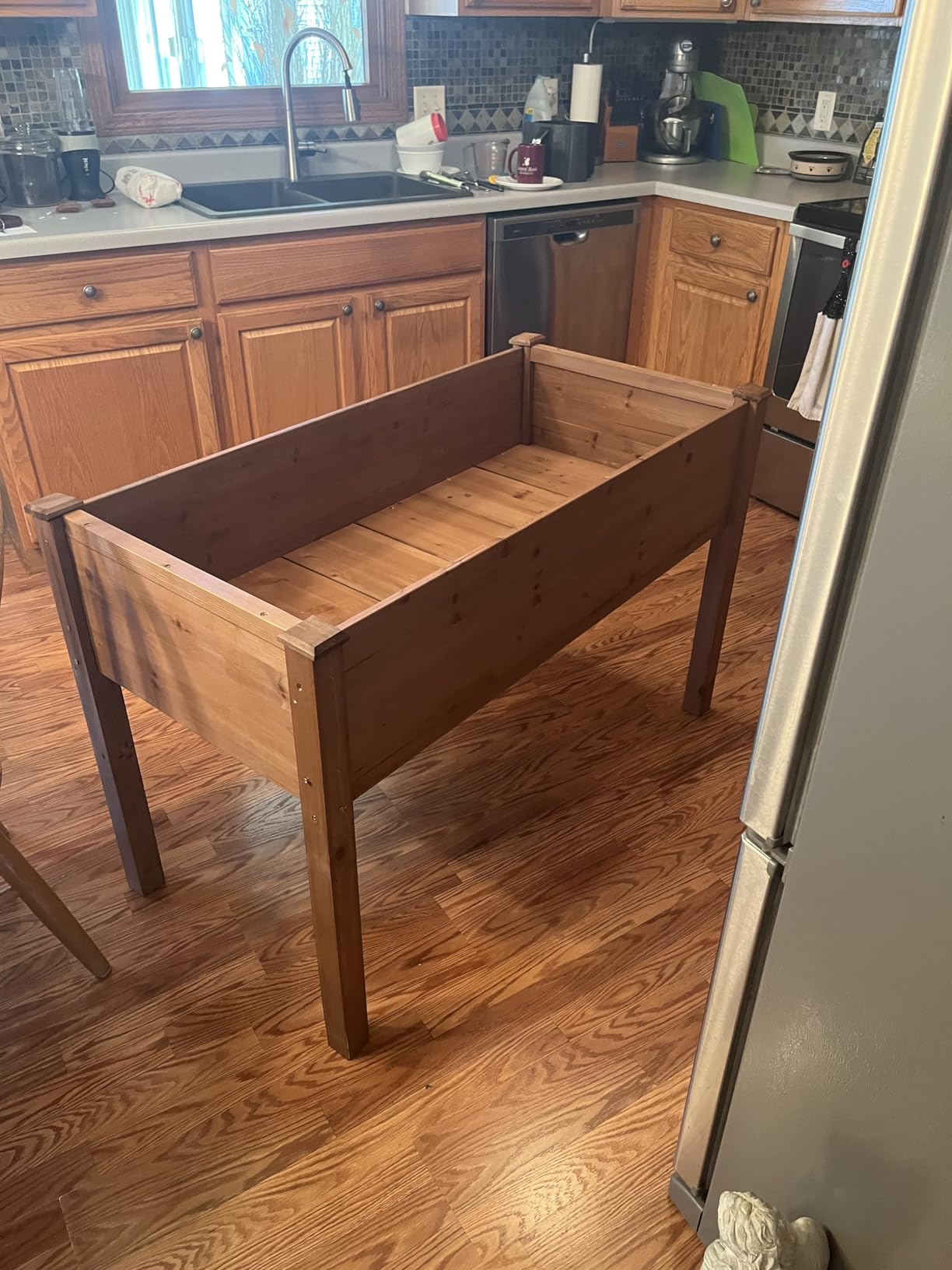 Raised Garden Bed with Legs, 48×24×30 Cedar Wood Elevated Planter Box customer photo 1