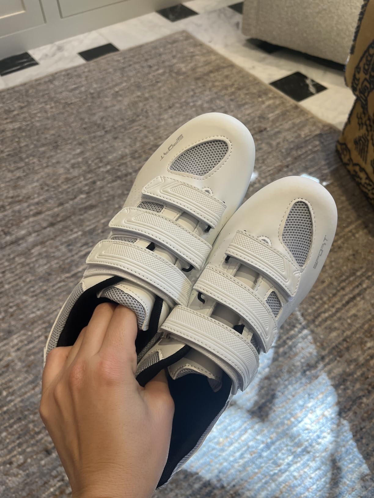 Honosuker Cycling Shoes Women Compatible with Peloton Road Bike & SPD Pedal | Indoor Spin Shoes Outdoor Road Cycling Shoe Pre-Installed Delta Cleats customer photo 1