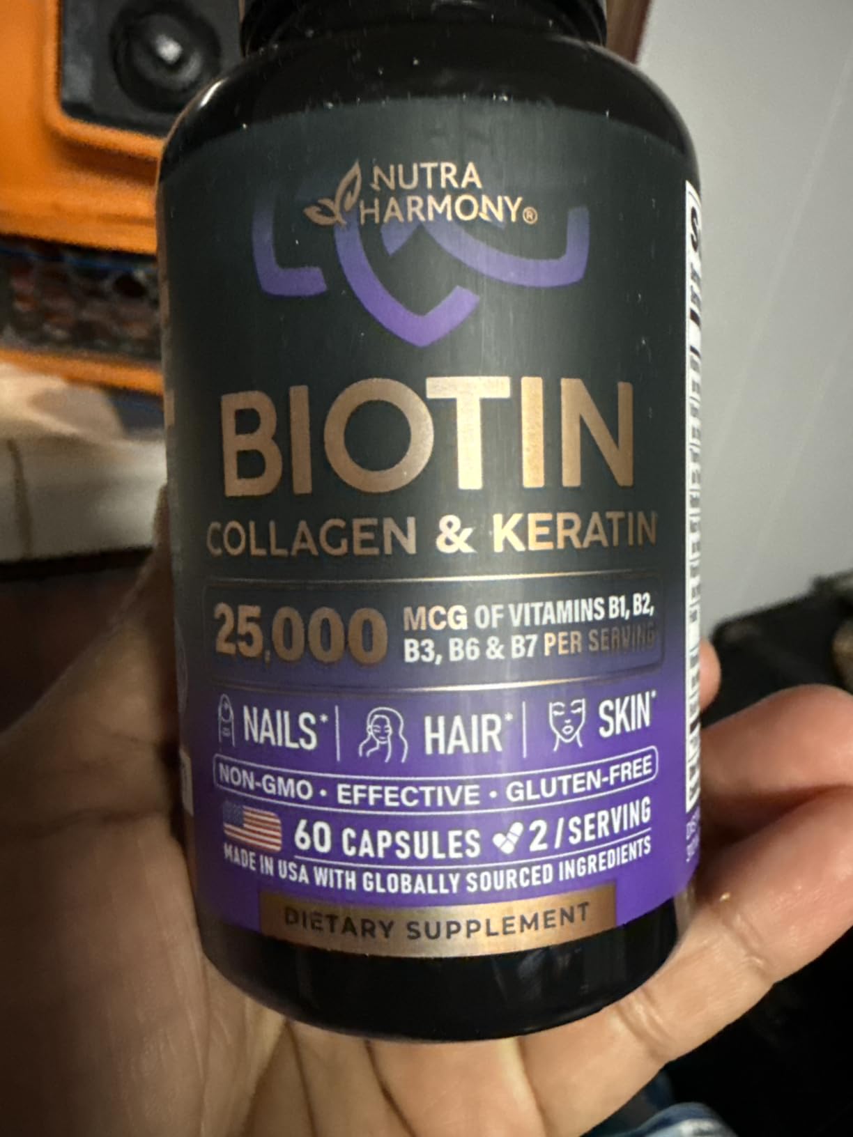 Biotin, Collagen, Hyaluronic Acid & Keratin - Hair Growth Support - 60 Caps customer photo 1