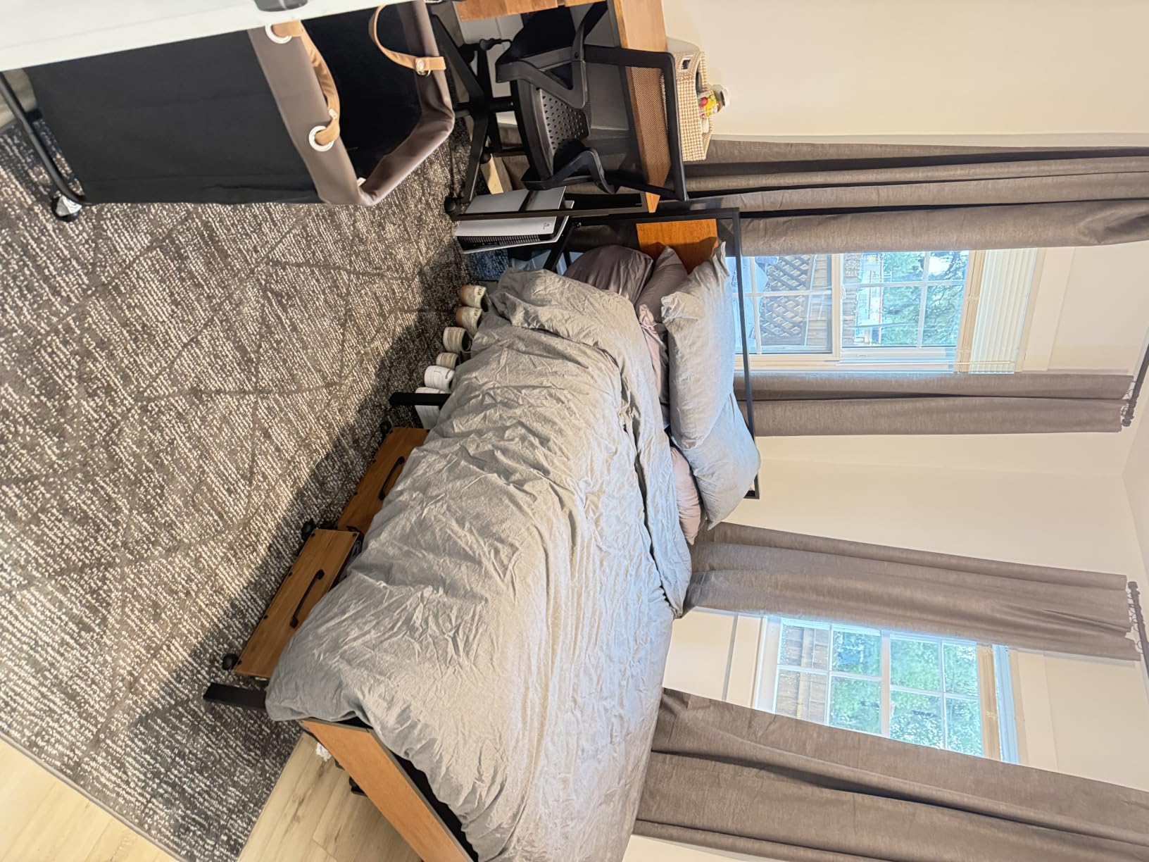 SHA CERLIN 14 Inch Queen Size Metal Platform Bed Frame with Wooden Headboard and Footboard, Mattress Foundation, No Box Spring Needed, Large Under Bed Storage, Non-Slip Without Noise, Mahogany customer photo 1