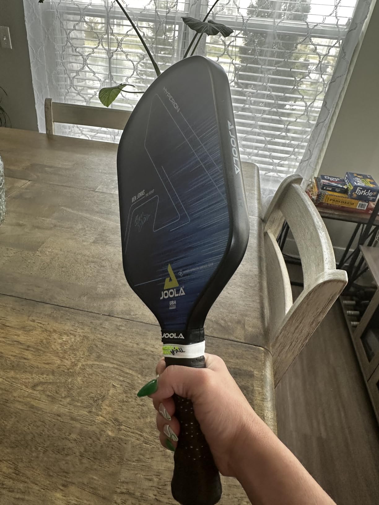 JOOLA Ben Johns Hyperion Pickleball Paddle - Select Raw Carbon Surface or Carbon Abrasion Surface for Increased Power and Spin - Elongated Grip Handle - Carbon Fiber Pickleball Paddle - USAP Approved customer photo 1
