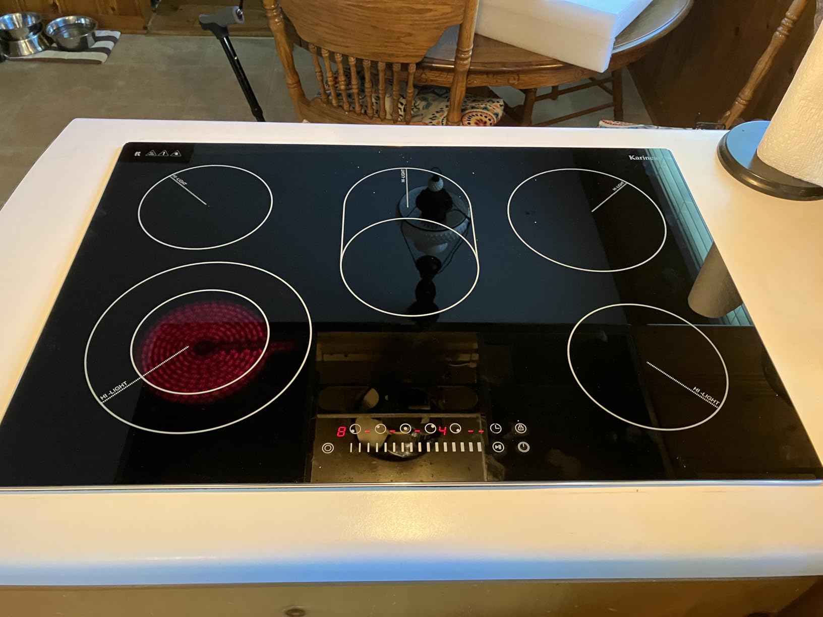Karinear Electric Cooktop 30 Inch, 5 Burner Stovetop, 240V Hardwire Install customer photo 1