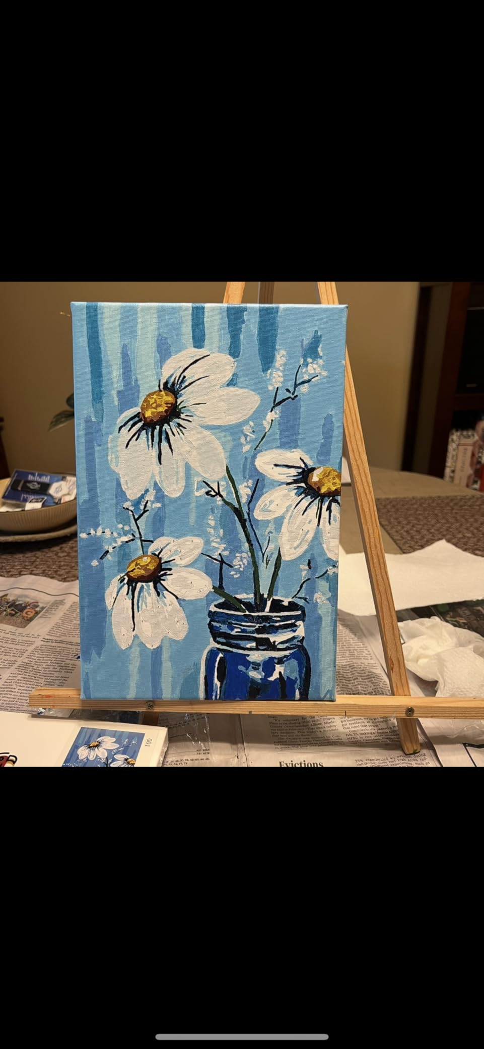 Ginkko Framed Paint by Numbers Kit for Adults 8X 12 inch, Vase Flowers | Beginners & Kids Ages 8-12, Flower DIY Acrylic Canvas Painting with Paints & Brushes, Original Art Decor Gift for Home Wall customer photo 1