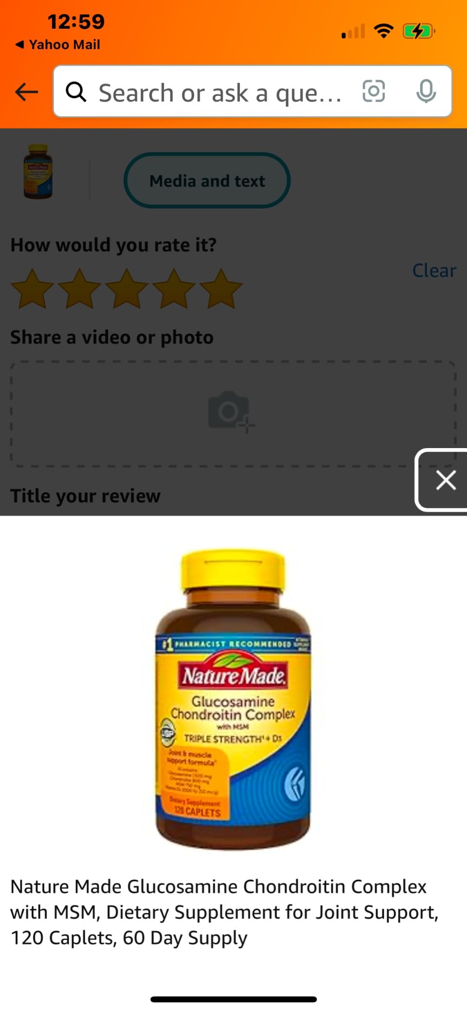 Nature Made Glucosamine Chondroitin Complex with MSM, 120 Caplets customer photo 1