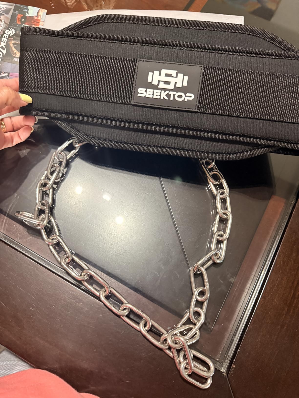Seektop Dip Belt With Chain for Weightlifting, Dips, Pull Ups and Squats customer photo 2