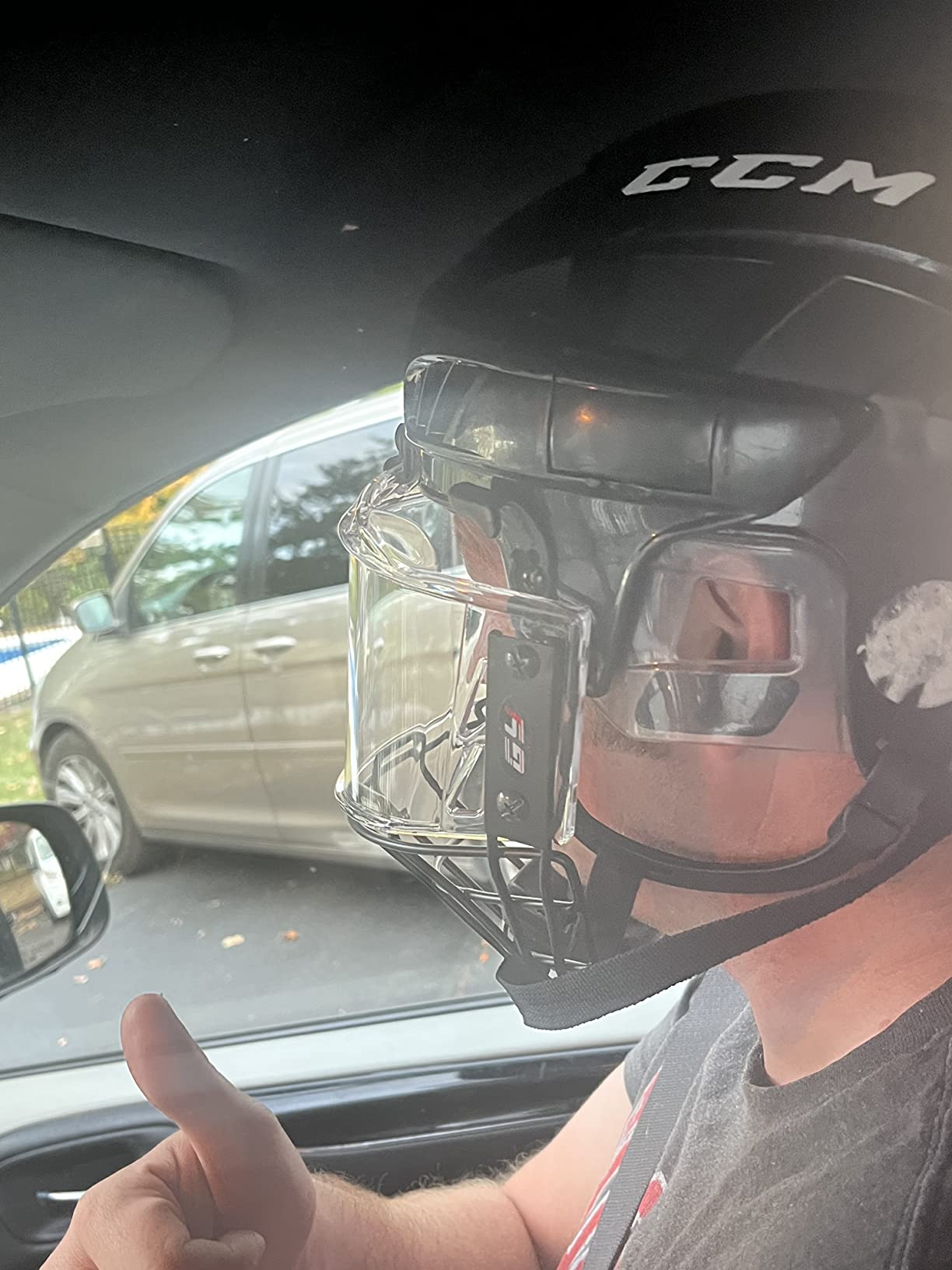 GY PC300 Hockey Helmet Cage & Face Shield Protector Combo customer photo 2