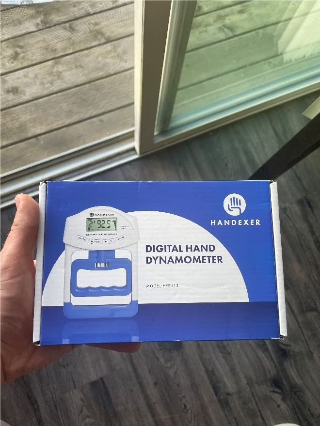 Digital Grip Strength Tester, 198 lb Hand Dynamometer, Blue customer photo 1
