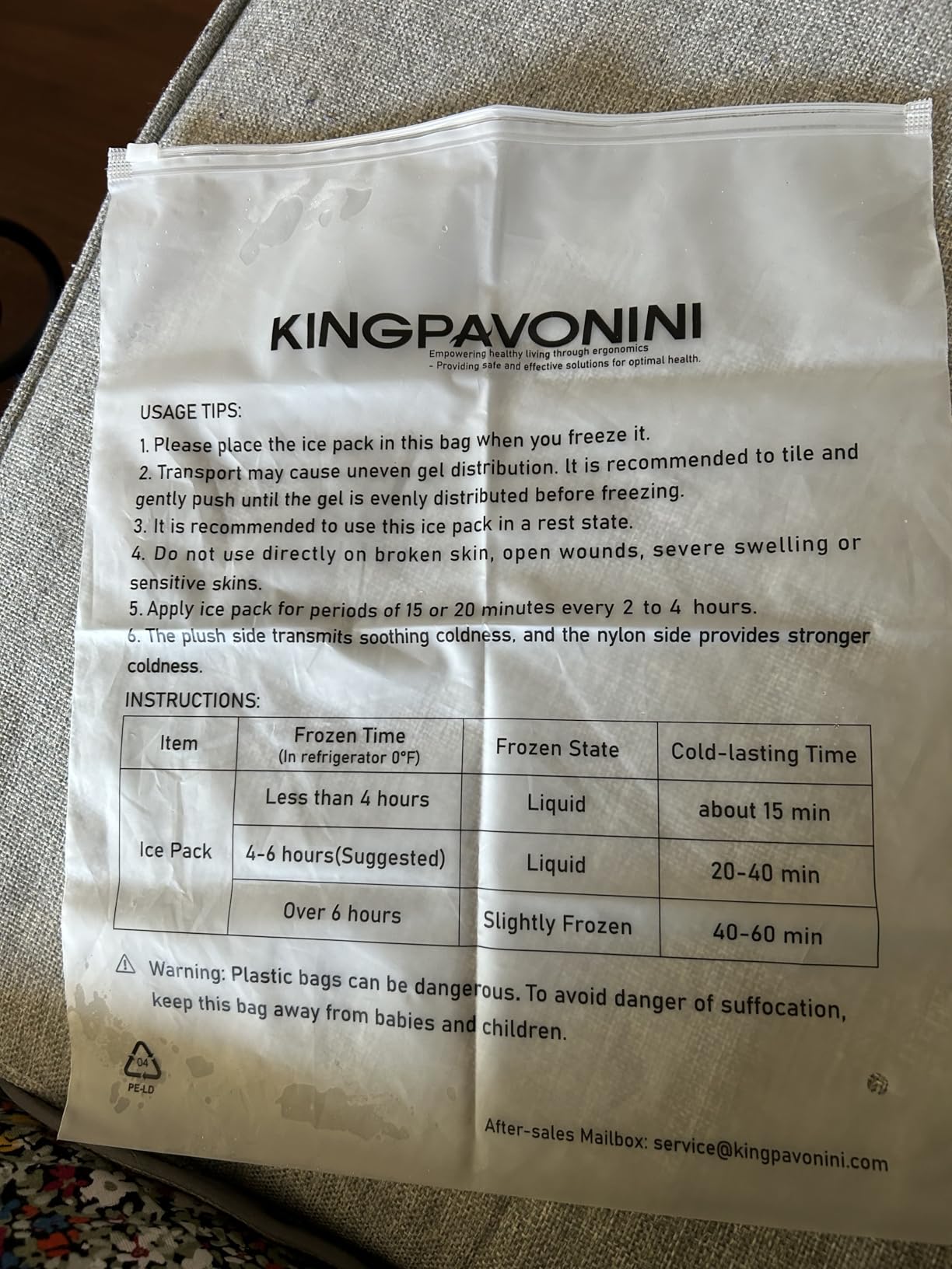KingPavonini XXL Knee Ice Pack Wrap Around Entire Knee, 1 Pack, Blue customer photo 1
