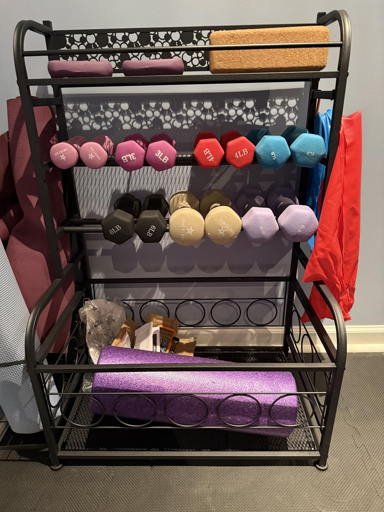 VOPEAK 3-Tier Dumbbell Rack with Wheels, Weight Rack for Home Gym Storage customer photo 2