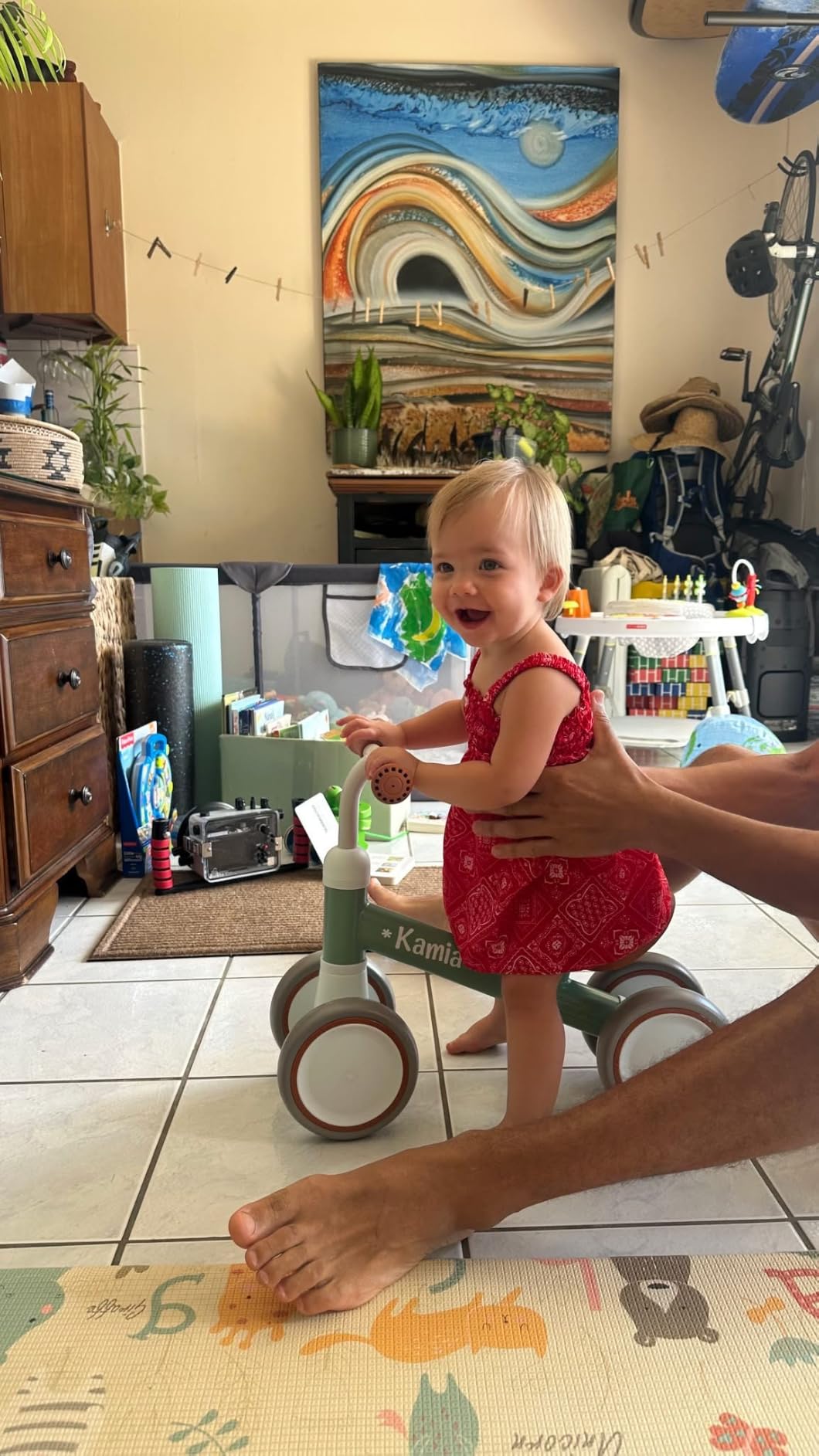 Liberry Baby Balance Bike Ride Toy for 1 2 Years Old Adjustable Seat, Green customer photo 1
