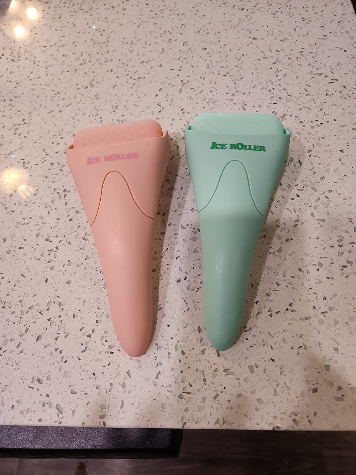2 Pack Ice Roller for Face and Body Massage, Facial Roller Skin Care Tool for Reduce Wrinkles and Puffiness, Migraine Pain Relief and Skin Tighten, Cold Therapy for Cooling and Calming.(Pink+Green) customer photo 2