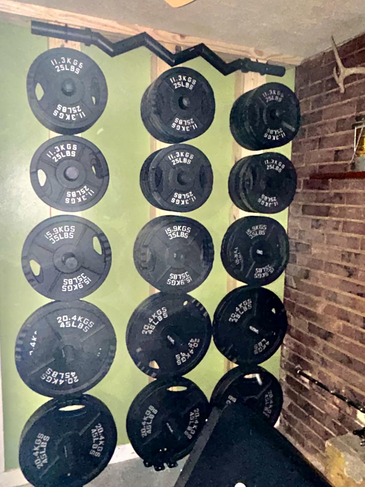 Weight Plate Holder, Wall Mounted Weight Rack Storage for Weight Plates, Home Gym Organizer customer photo 1