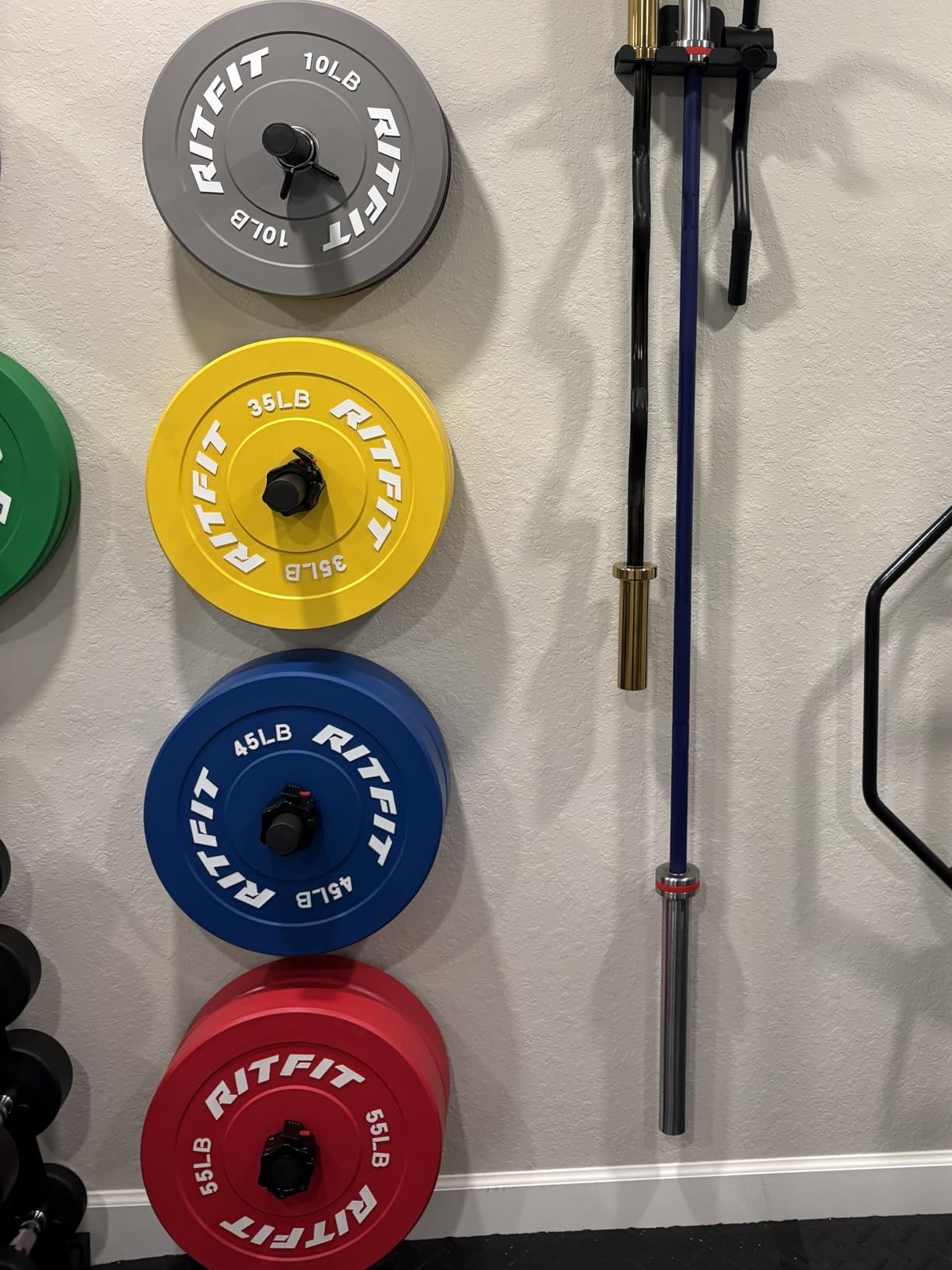 Weight Plate Holder, Wall Mounted Weight Rack Storage for Weight Plates, Home Gym Organizer customer photo 2
