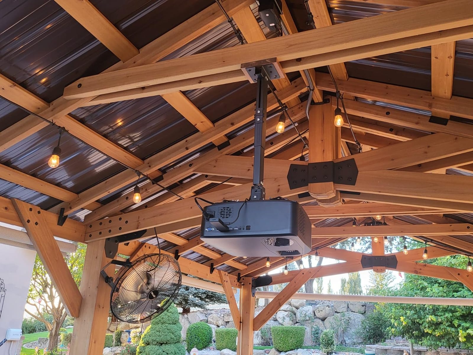 Backyard Discovery Norwood 20 ft. x 12 ft. All Cedar Wooden Carport Pavilion Gazebo with Hard Top Steel Roof customer photo 2